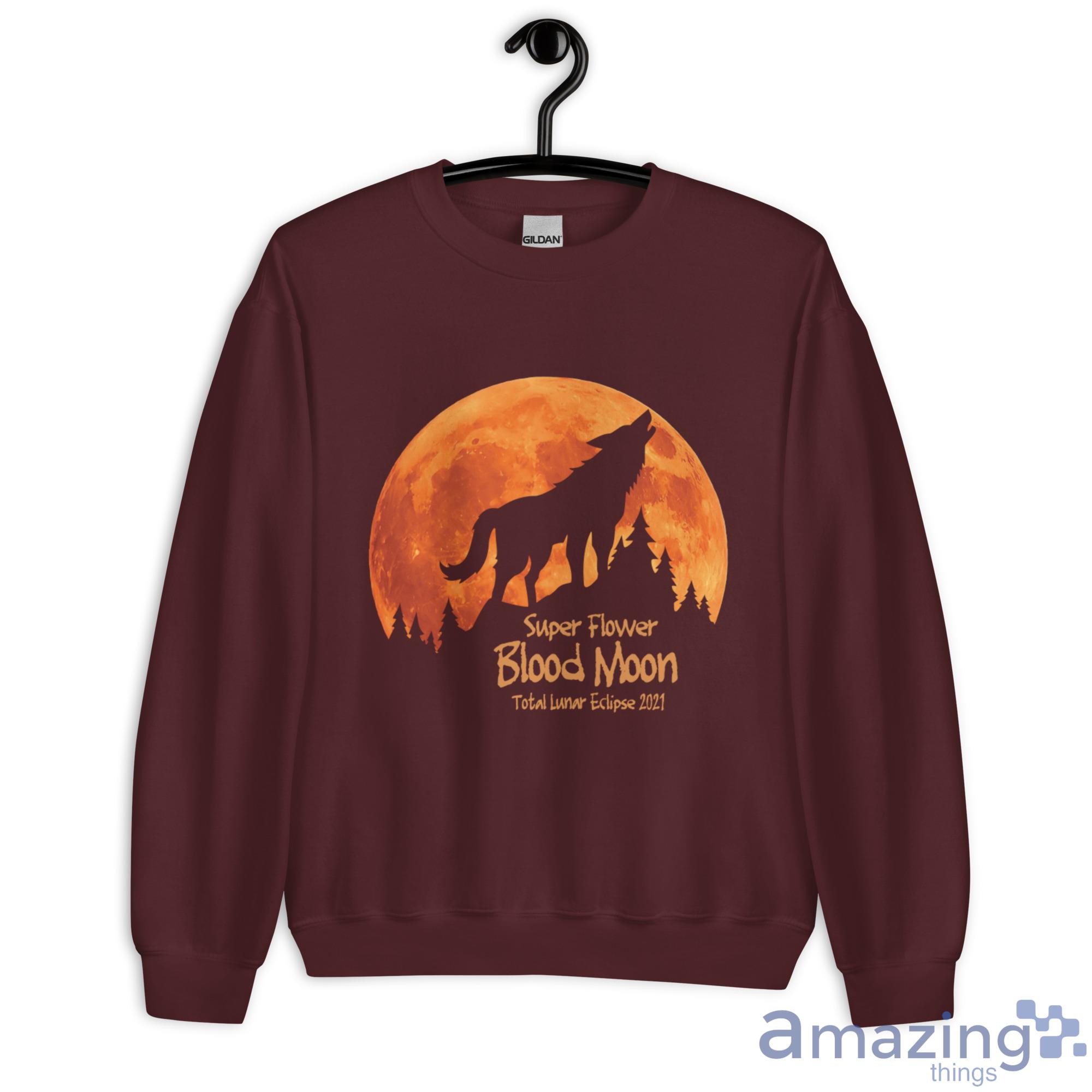 The Wolf Super Flower Blood Moon Shirt image The Wolf Super Flower Blood Moon Shirt - Unisex Heavy Blend Crewneck Sweatshirt-1