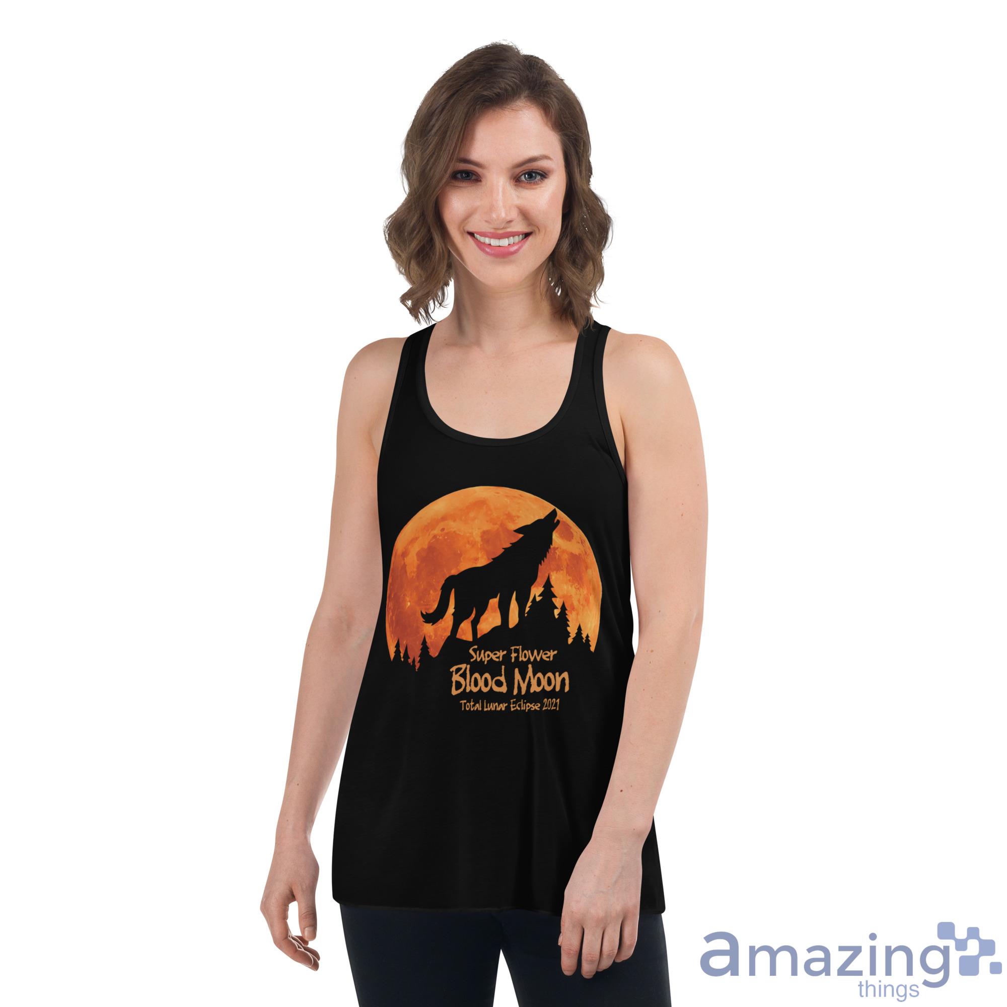 The Wolf Super Flower Blood Moon Shirt image The Wolf Super Flower Blood Moon Shirt - Womens Flowy Racerback Tank