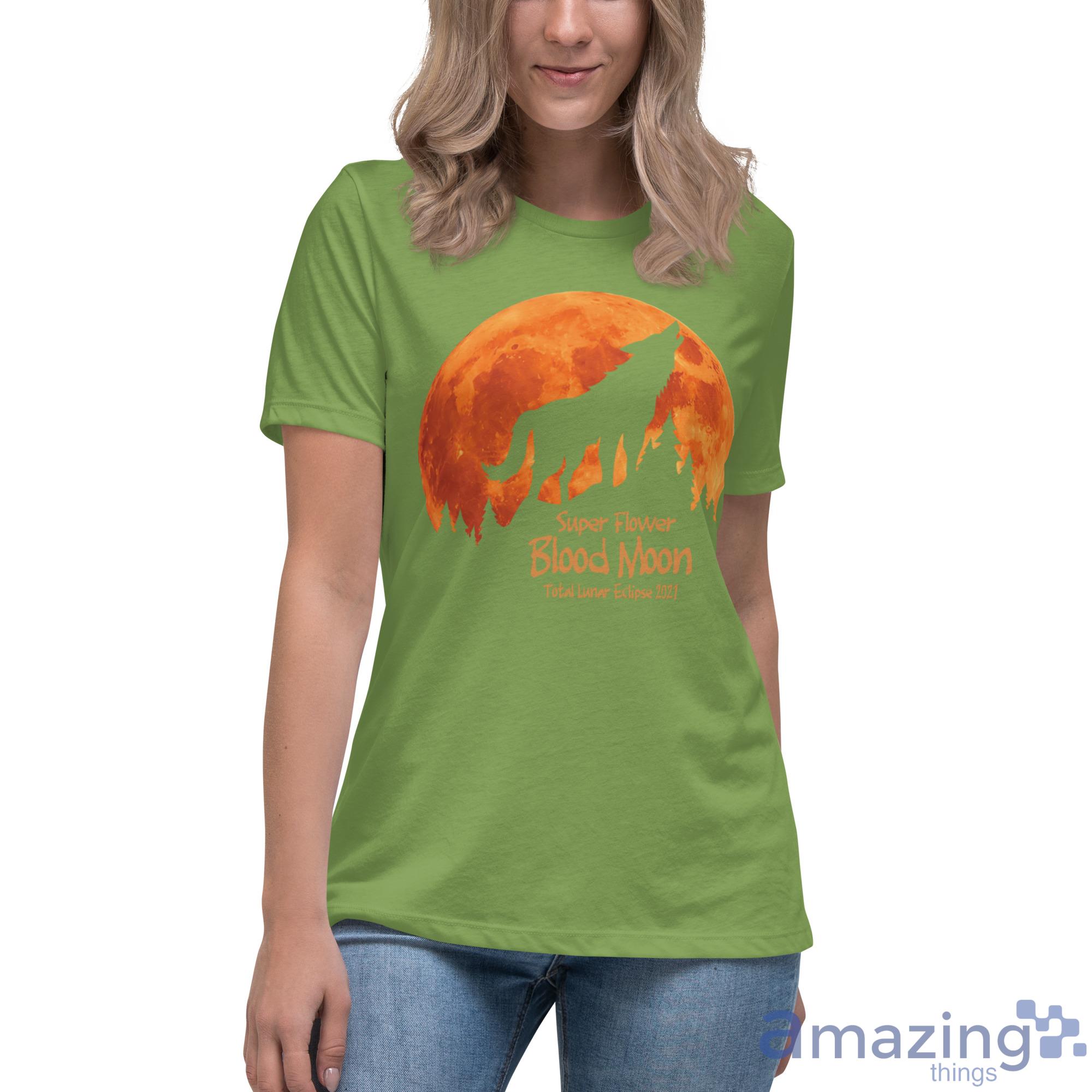 The Wolf Super Flower Blood Moon Shirt image The Wolf Super Flower Blood Moon Shirt - Womens Relaxed Short Sleeve Jersey Tee-1