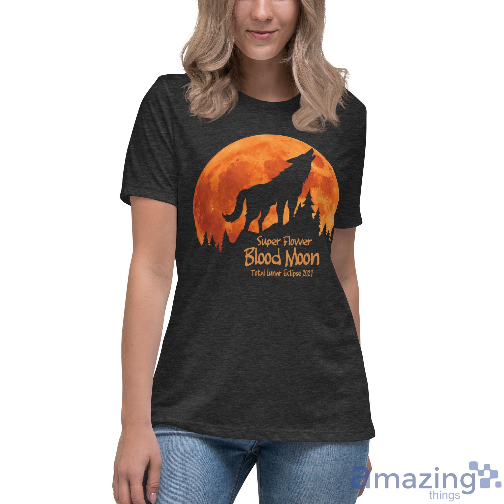 The Wolf Super Flower Blood Moon Shirt image The Wolf Super Flower Blood Moon Shirt - Womens Relaxed Short Sleeve Jersey Tee