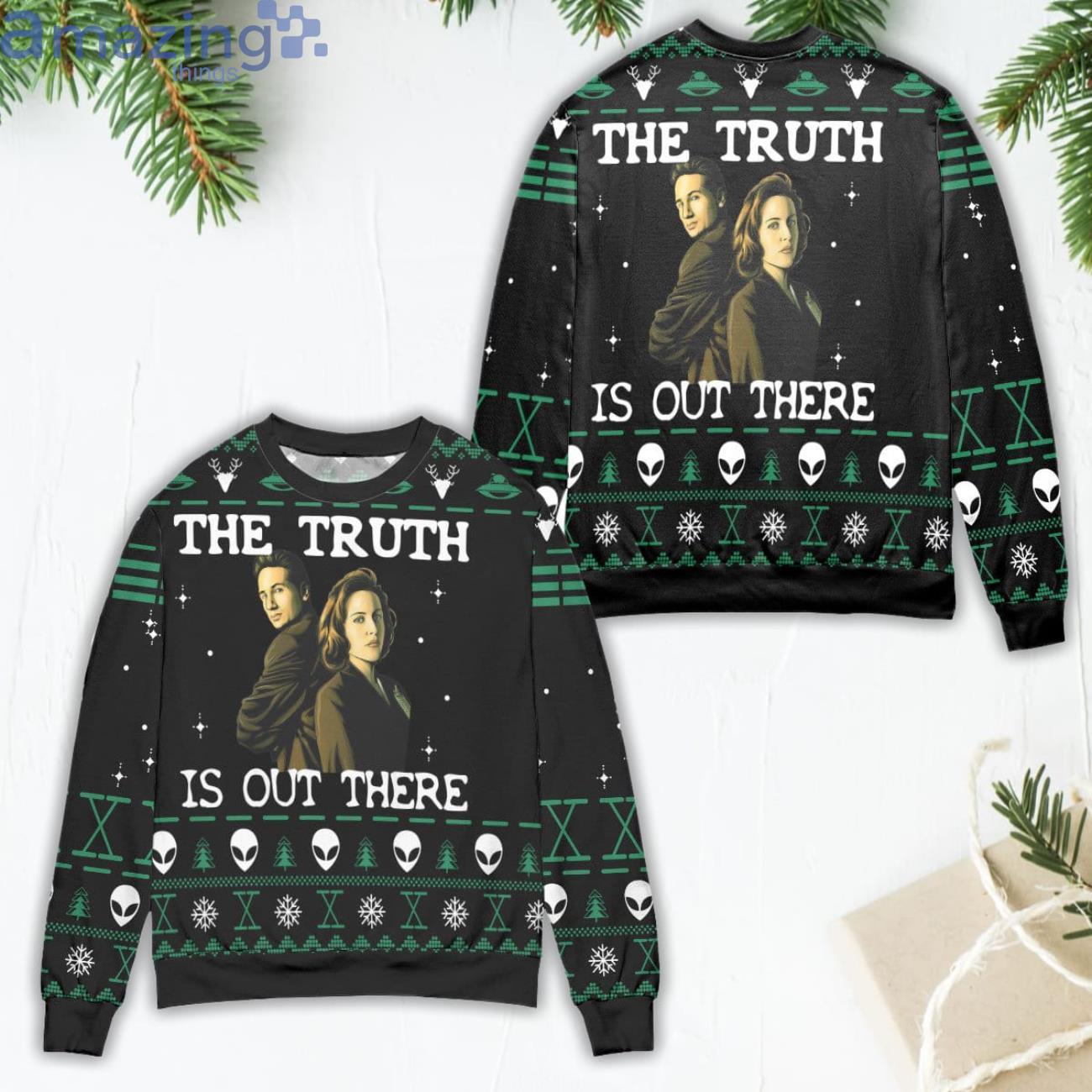 The X Files The Truth Is Out There Ugly Christmas Sweater Product Photo 1 The X Files The Truth Is Out There Ugly Christmas Sweater Product Photo 1