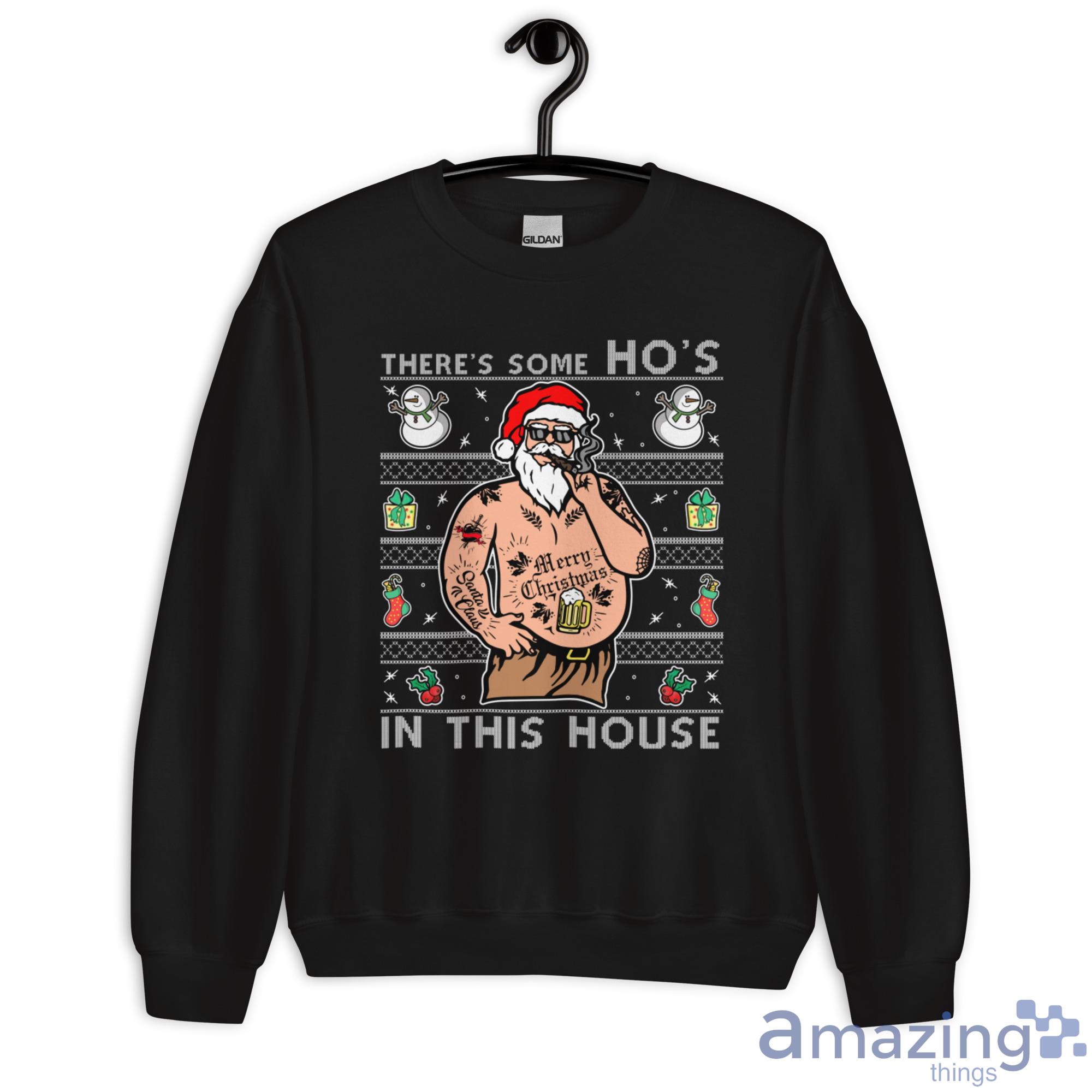 There's some Ho's Fat Santa Christmas Sweatshirt image Theres some Hos Fat Santa Christmas Sweatshirt - G180 Unisex Heavy Blend Crewneck Sweatshirt