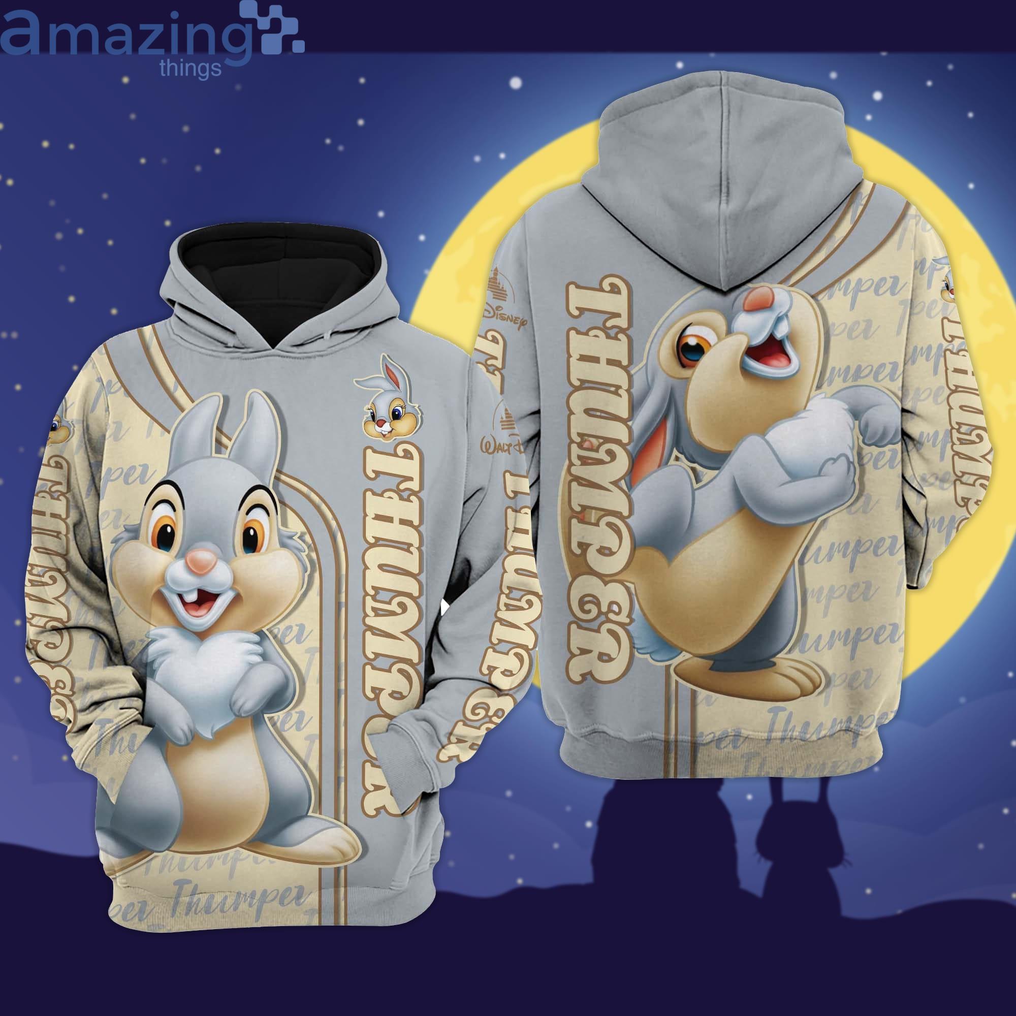 Thumper Rabbit Bambi Disney Cartoon Graphic 3D Hoodie Zip Hoodie Product Photo 1