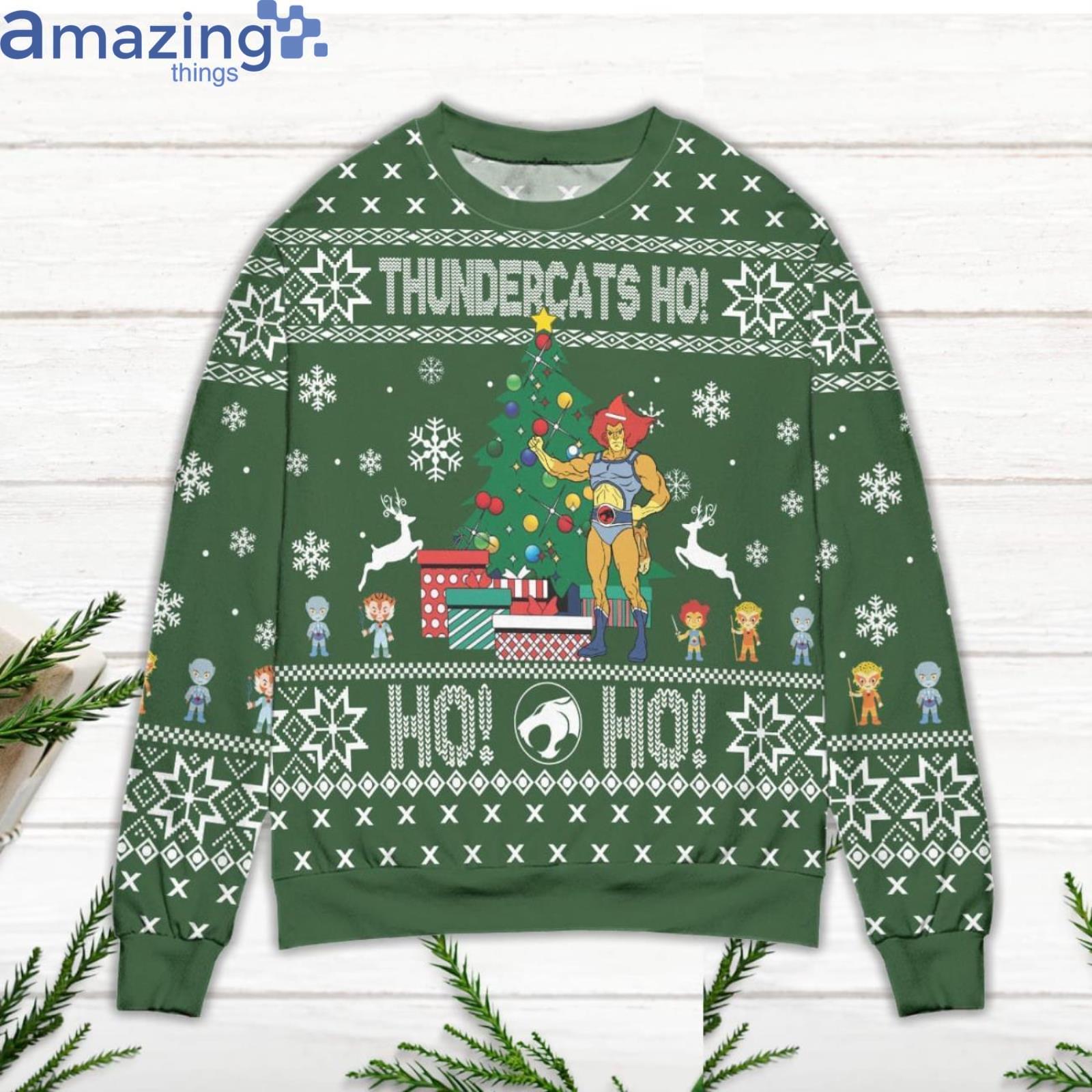 ThunderCats Ho! Pine Tree and Snowflake Ugly Christmas Sweater image ThunderCats Ho! Pine Tree and Snowflake Ugly Christmas Sweater Product Photo 2