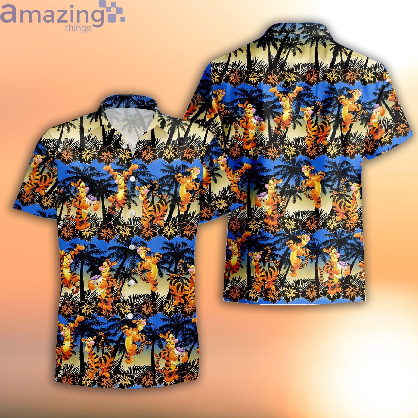 Tigger The Tiger Blue Orange Patterns Summer Tropical Disney Hawaiian Shirt Product Photo 1