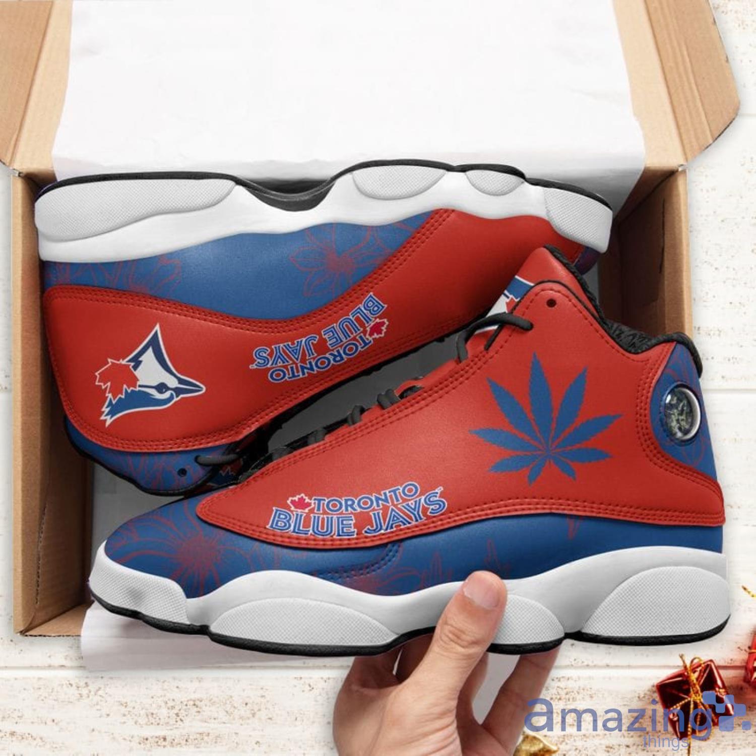 Toronto Blue Jays Camo Pattern Air Jordan 13 Shoes For Fans