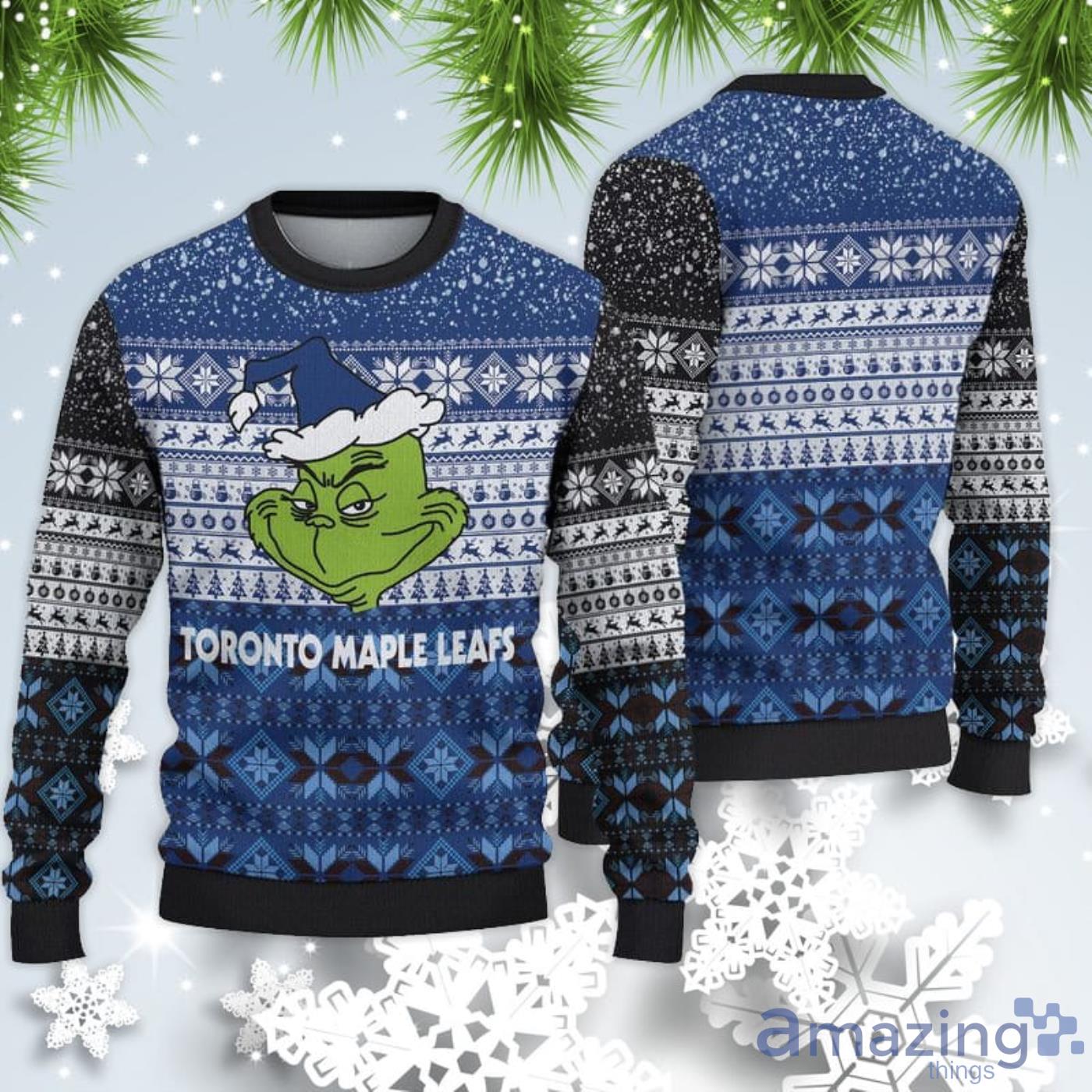 Toronto Maple Leafs Christmas Grinch Sweater For Fans Product Photo 1