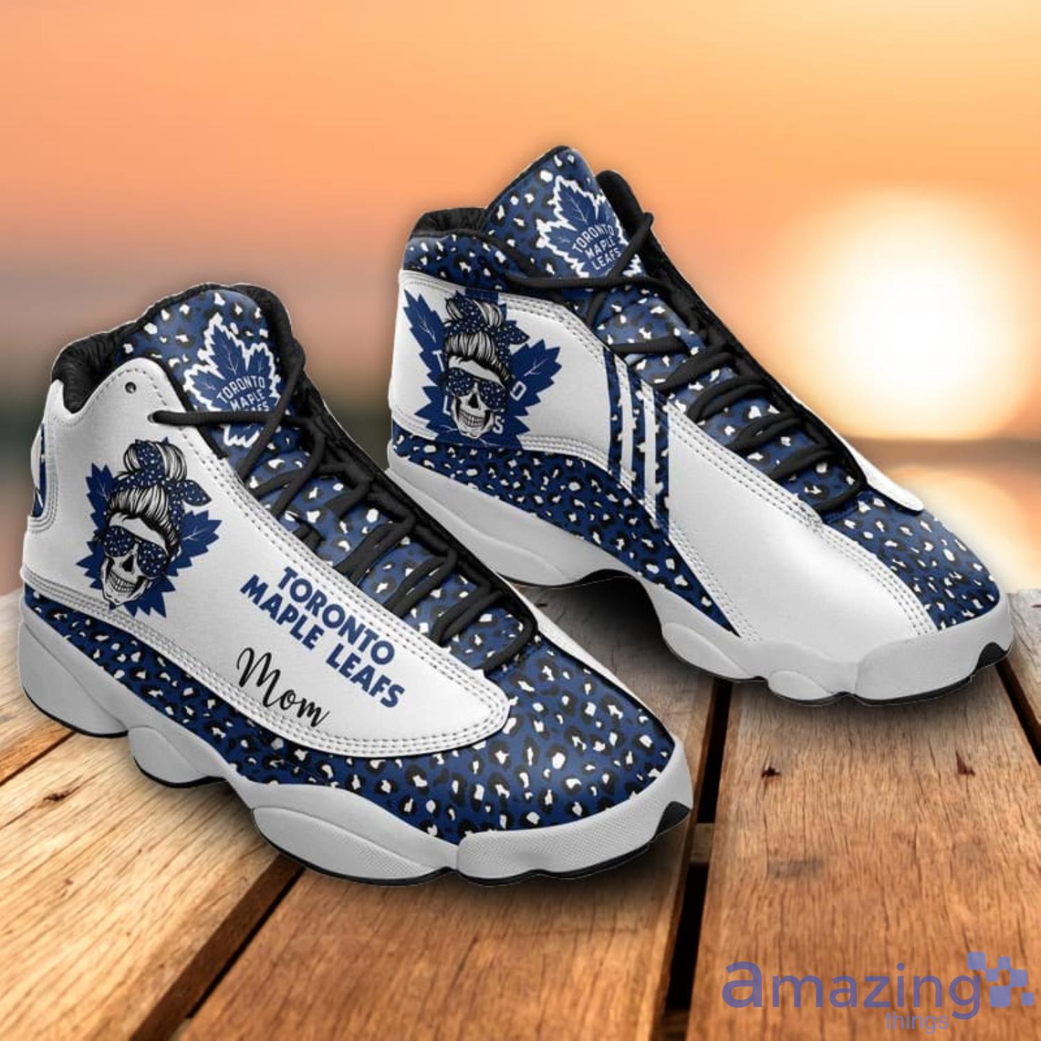 Toronto Maple Leafs Leopard Pattern Air Jordan 13 Shoes For Fans Product Photo 1