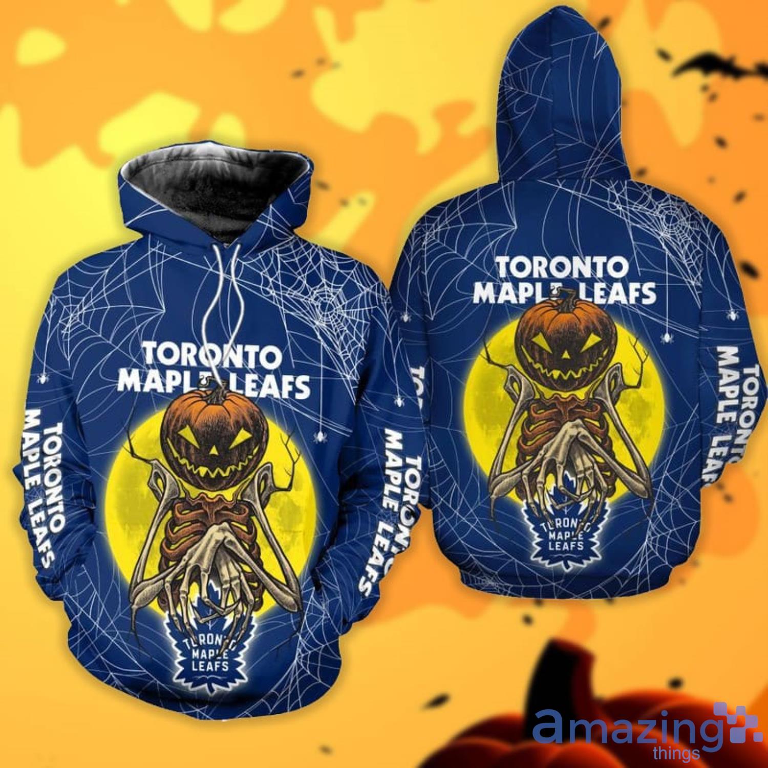 Toronto Maple Leafs Pumpskin Monster Halloween 3D All Over Printed Shirts Product Photo 1