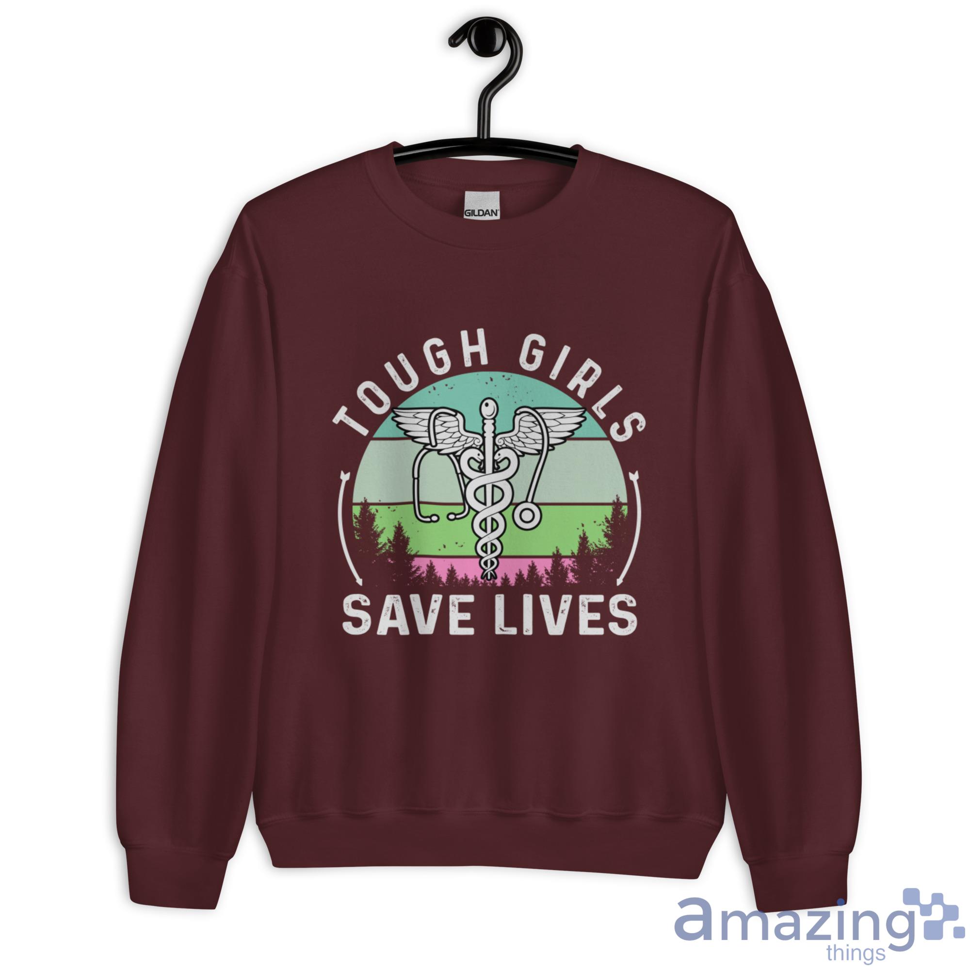 Tough Girls Save Lives A Cute Nurse Wings Shirt image Tough Girls Save Lives A Cute Nurse Wings Shirt - Unisex Heavy Blend Crewneck Sweatshirt-1