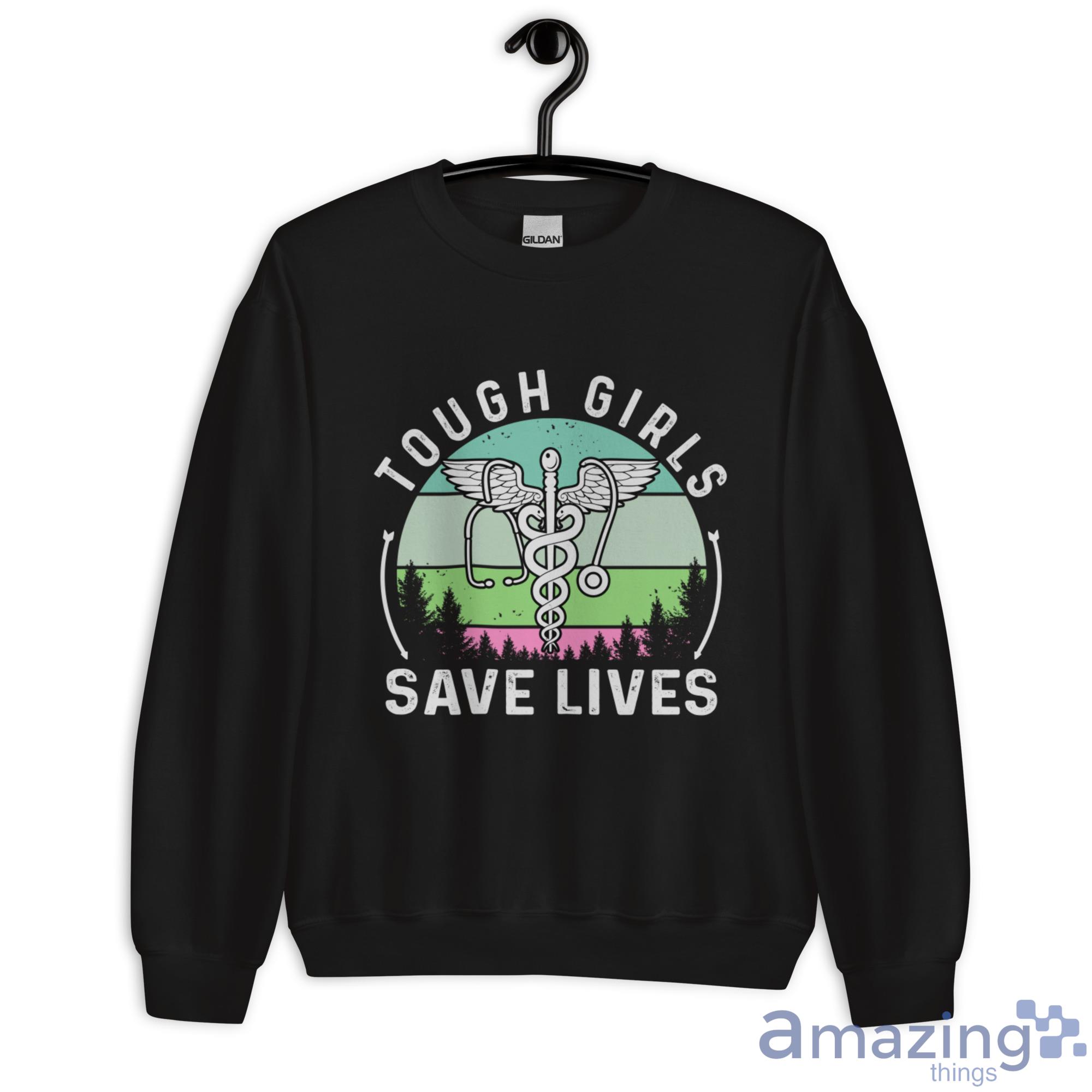 Tough Girls Save Lives A Cute Nurse Wings Shirt image Tough Girls Save Lives A Cute Nurse Wings Shirt - Unisex Heavy Blend Crewneck Sweatshirt