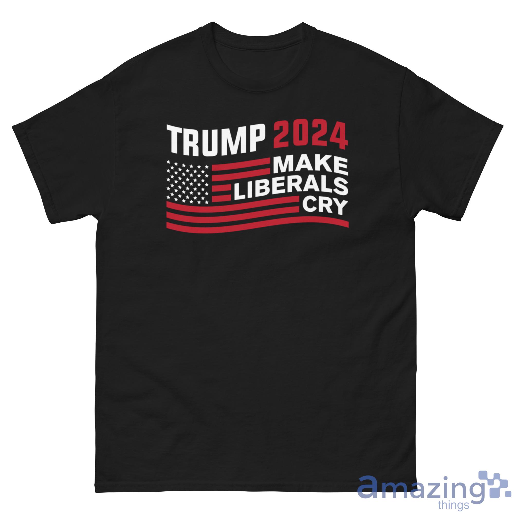 Trump 2024 Make Liberals Cry American Flag Christmas Shirt image Trump 2024 Make Liberals Cry American Flag Christmas Shirt - G500 Men’s Classic Tee