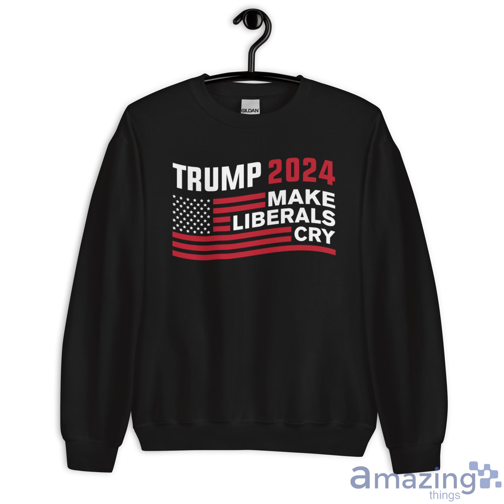 Trump 2024 Make Liberals Cry American Flag Christmas Shirt image Trump 2024 Make Liberals Cry American Flag Christmas Shirt - Unisex Heavy Blend Crewneck Sweatshirt