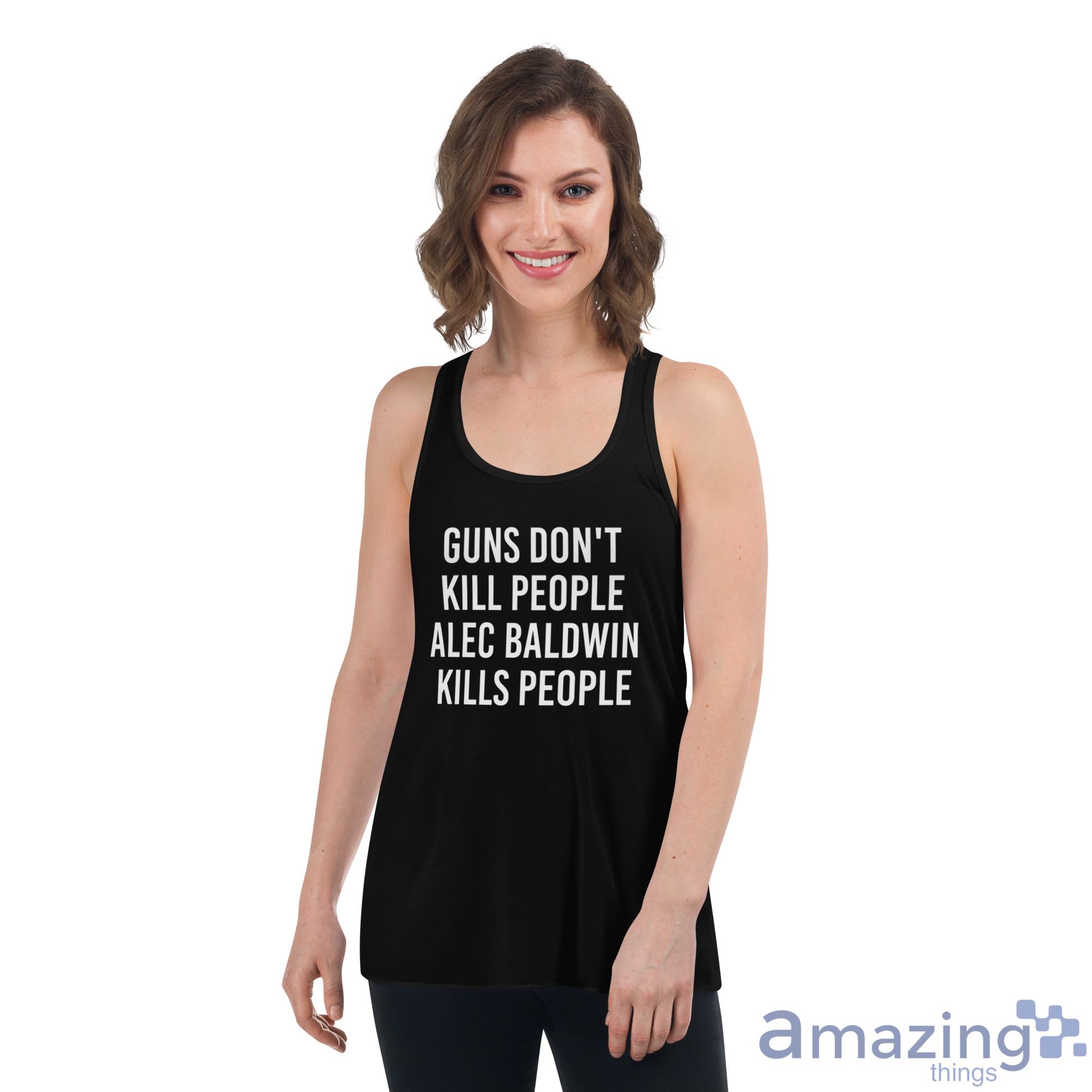 Trump Jr Alec Baldwin Guns Dont Kill People Shirt image Trump Jr Alec Baldwin Guns Dont Kill People Shirt - Womens Flowy Racerback Tank