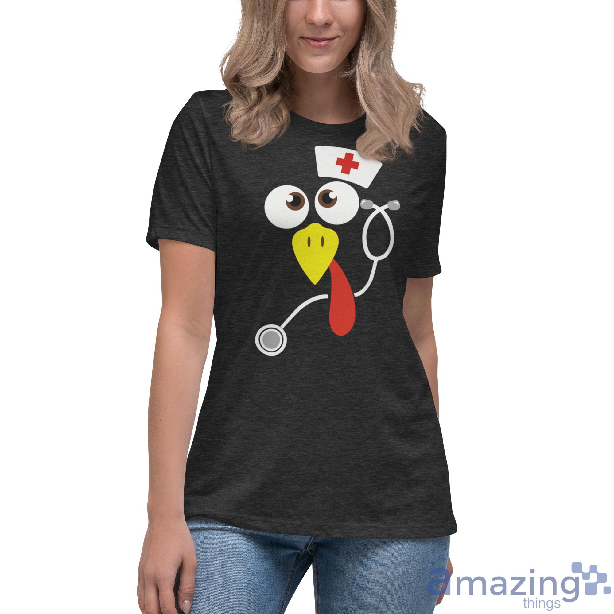 Turkey Nurse T Shirt, Hoodies, Long Sleeve, Hoodies image Turkey Nurse T-Shirt, Hoodies, Long Sleeve, Hoodies - Womens Relaxed Short Sleeve Jersey Tee