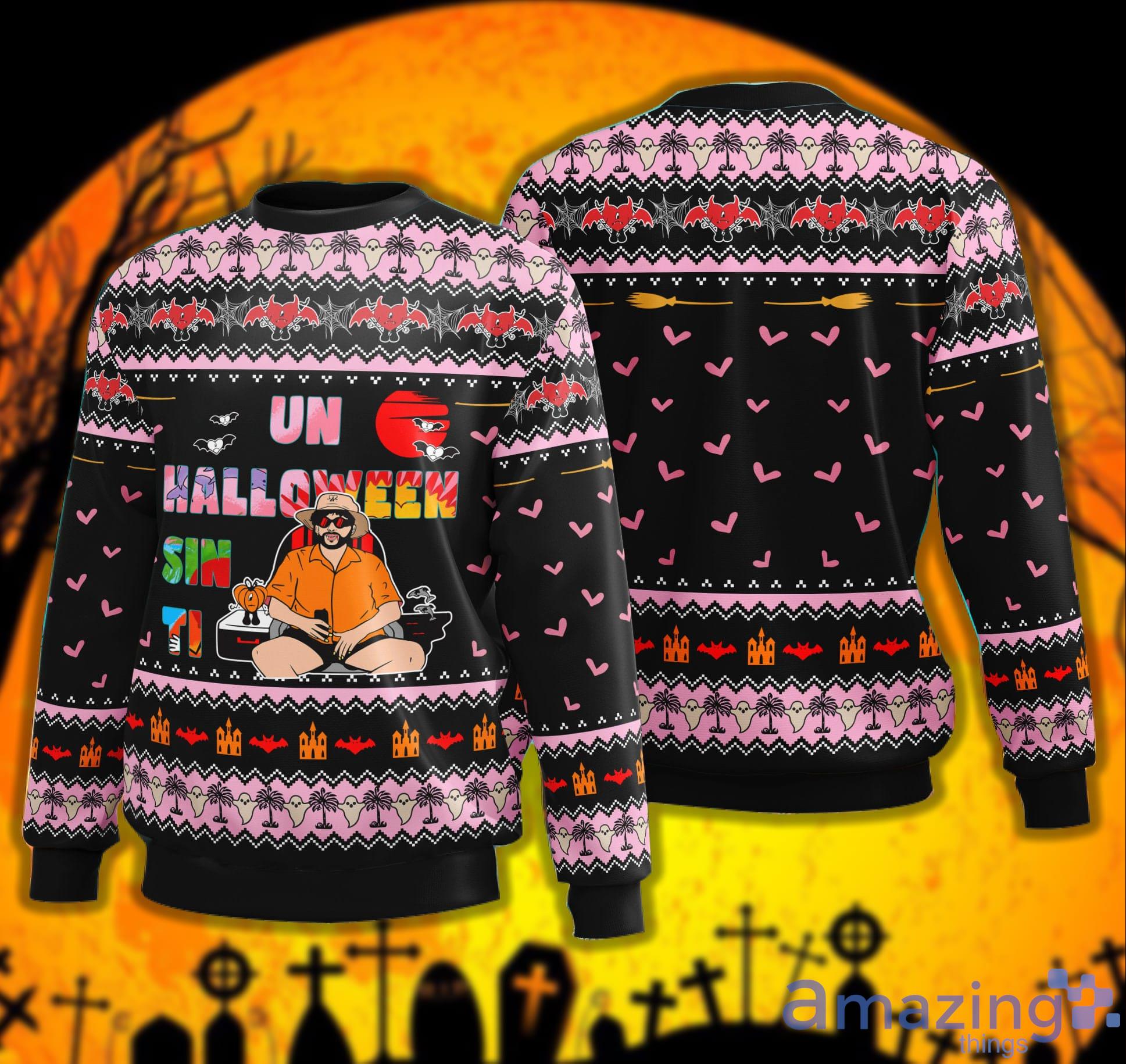 Un Halloween Sin Ti Freddy Benito Kruge Bad Bunny Halloween Sweater Product Photo 1