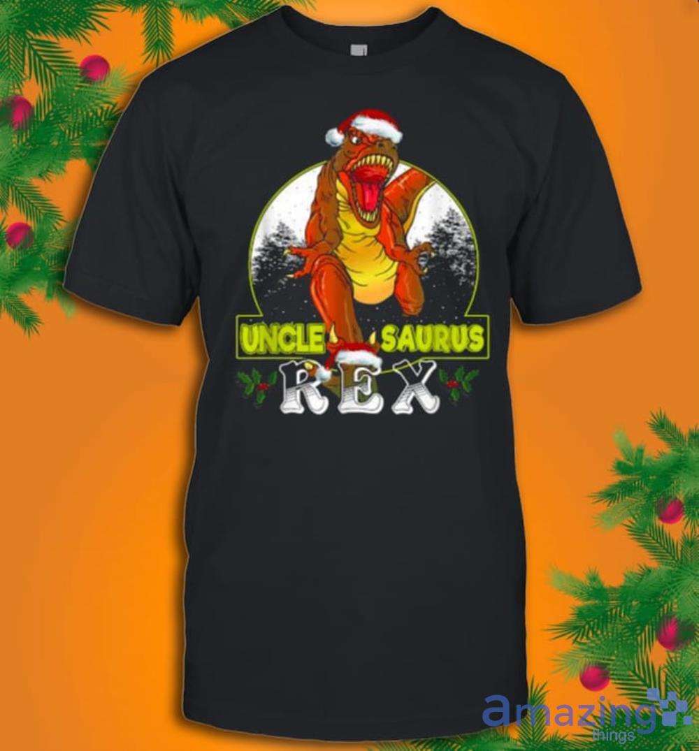 Uncle Saurus T Rex Christmas Santa Hat Dinosaur T-Shirt Product Photo 1 Uncle Saurus T Rex Christmas Santa Hat Dinosaur T-Shirt Product Photo 1
