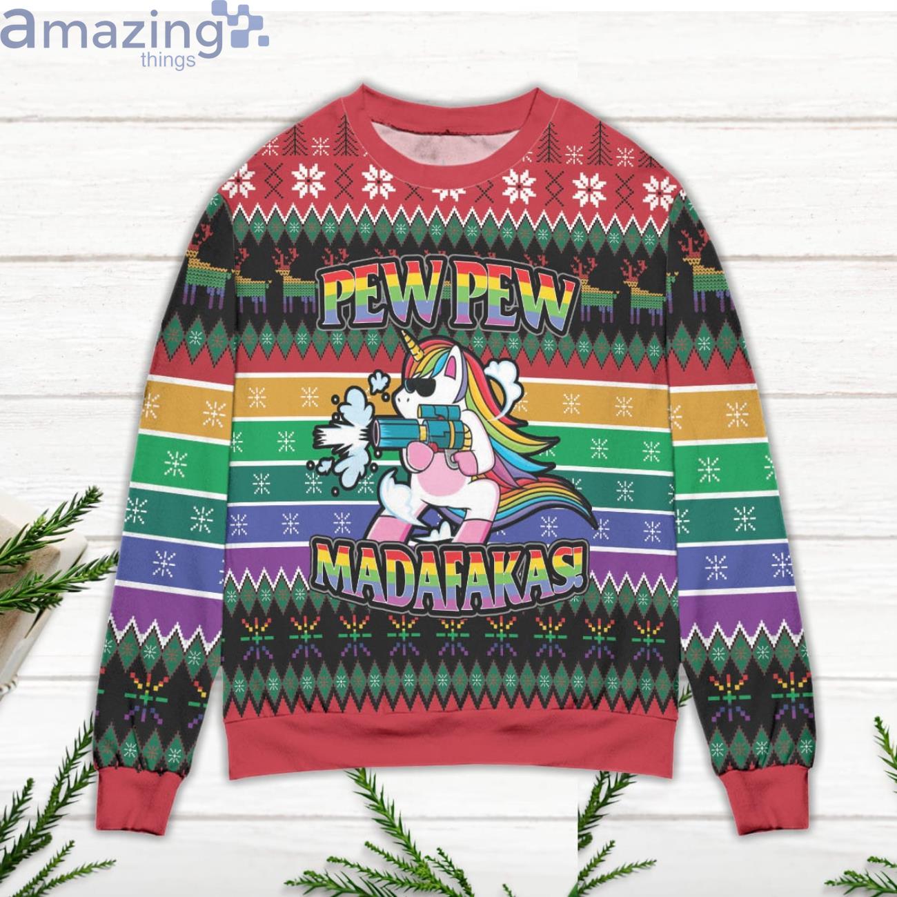 3D Unicorn Ugly Christmas Sweater