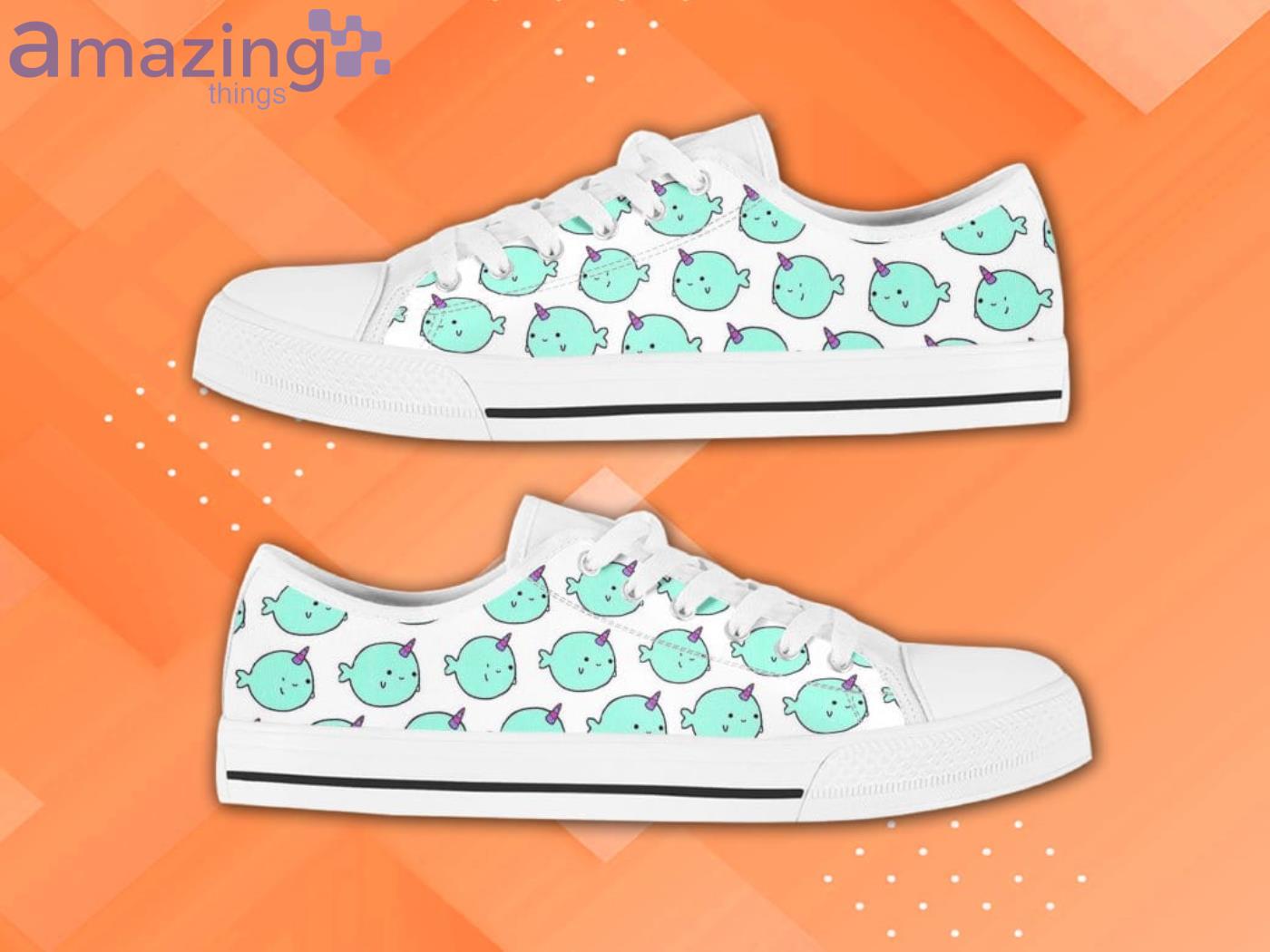 Unique Narwhal Pattern Low Top Shoes image Unique Narwhal Pattern Low Top Shoes Product Photo 2
