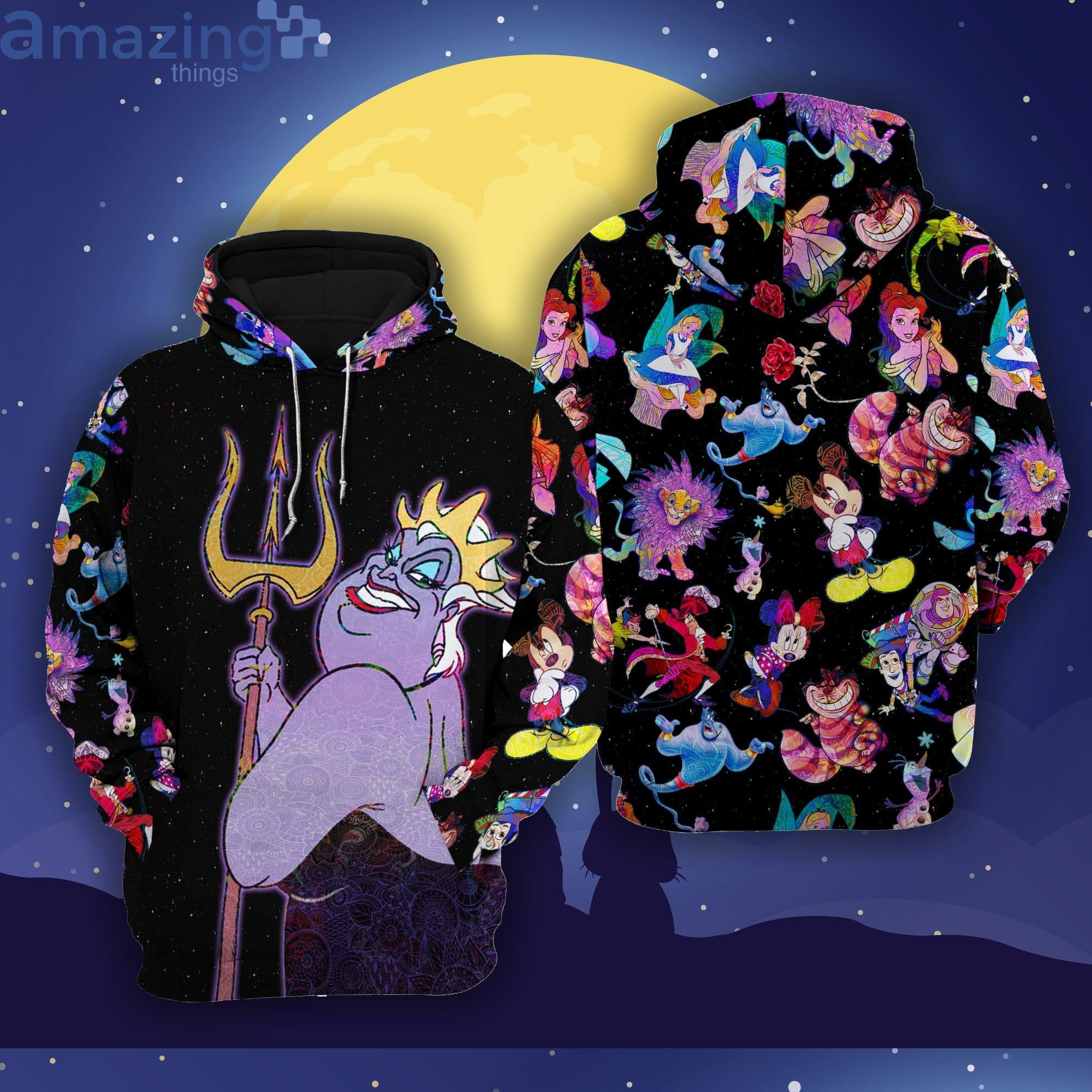 Ursula Galaxy Night Sky Patterns Disney Cartoon 3D Hoodie Zip Hoodie Product Photo 1