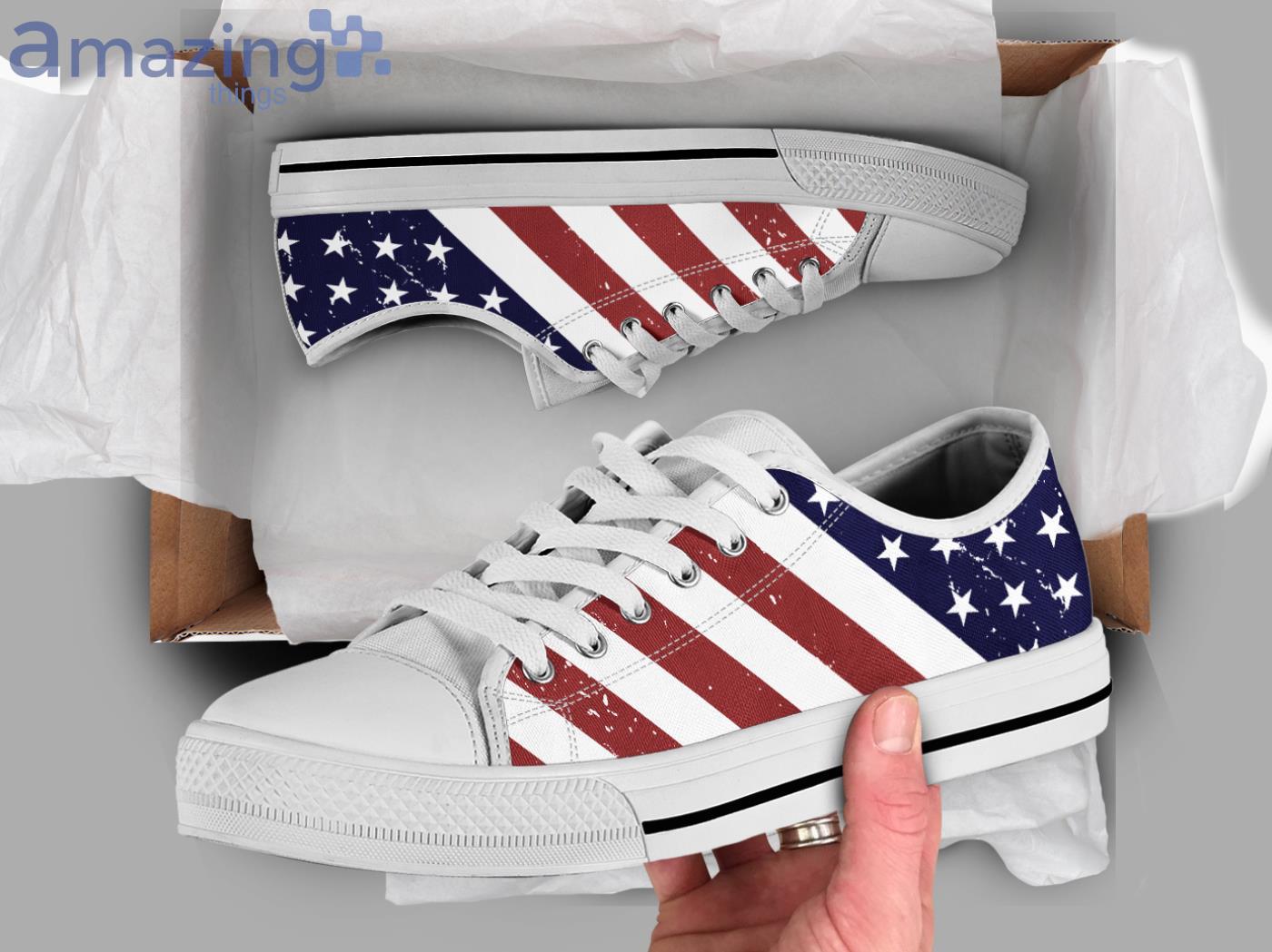 Us Flag Pattern Low Top Shoes Product Photo 1 Us Flag Pattern Low Top Shoes Product Photo 1
