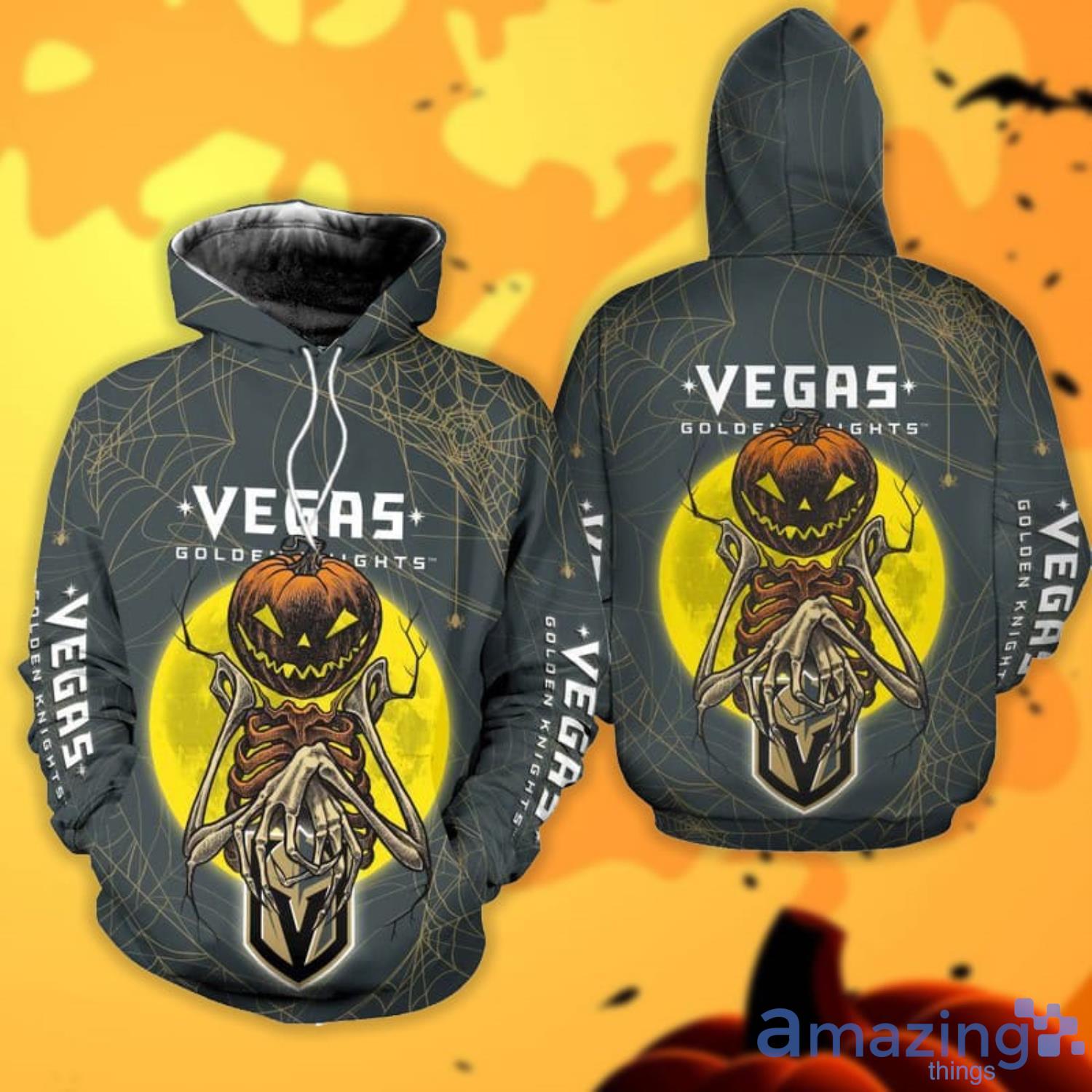Vegas Golden Knights Pumpskin Monster Halloween 3D All Over Printed Shirts Product Photo 1