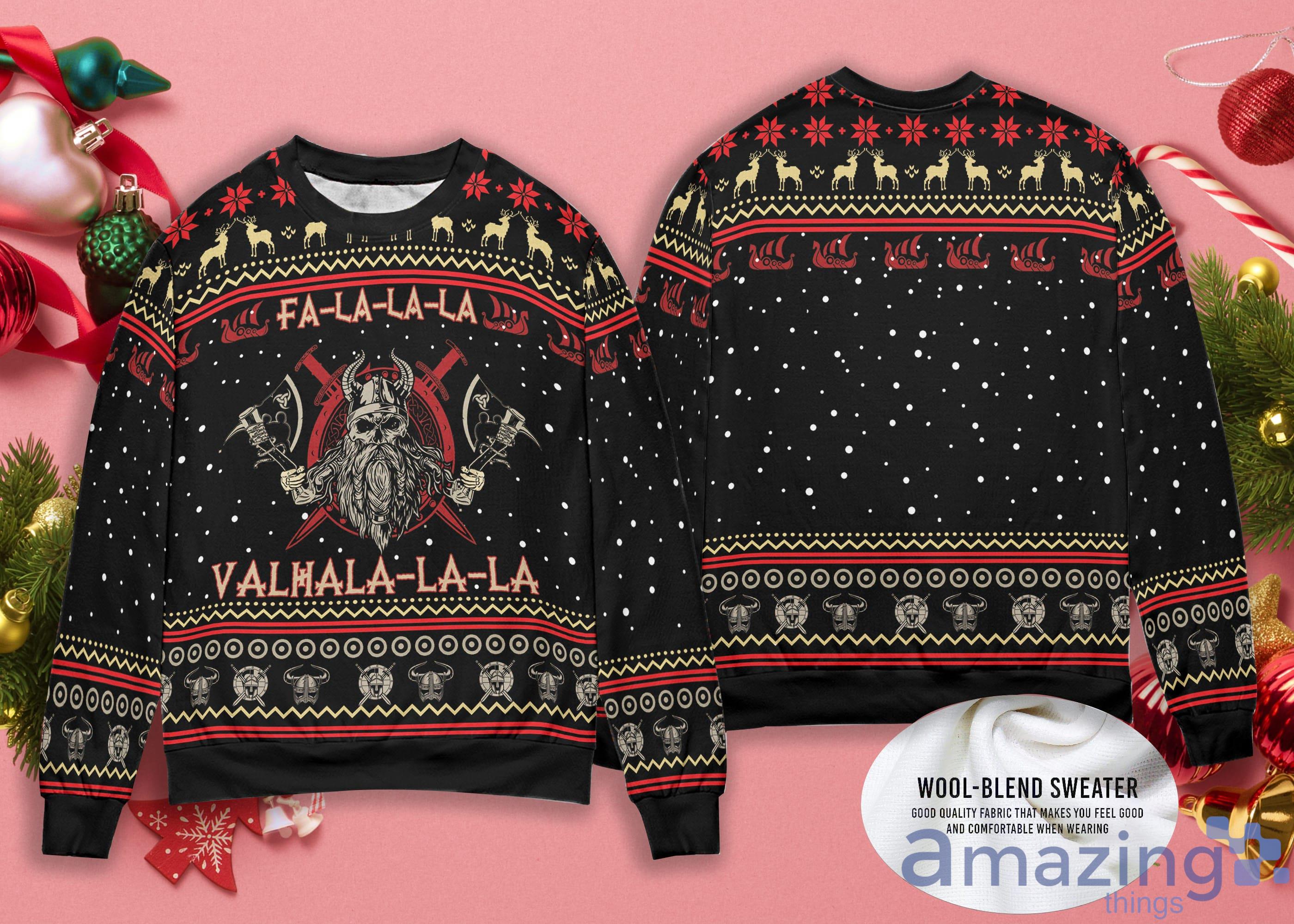 Viking Fa la la la Christmas Sweater Valhalla Ugly Christmas Sweater Product Photo 1 Viking Fa la la la Christmas Sweater Valhalla Ugly Christmas Sweater Product Photo 1
