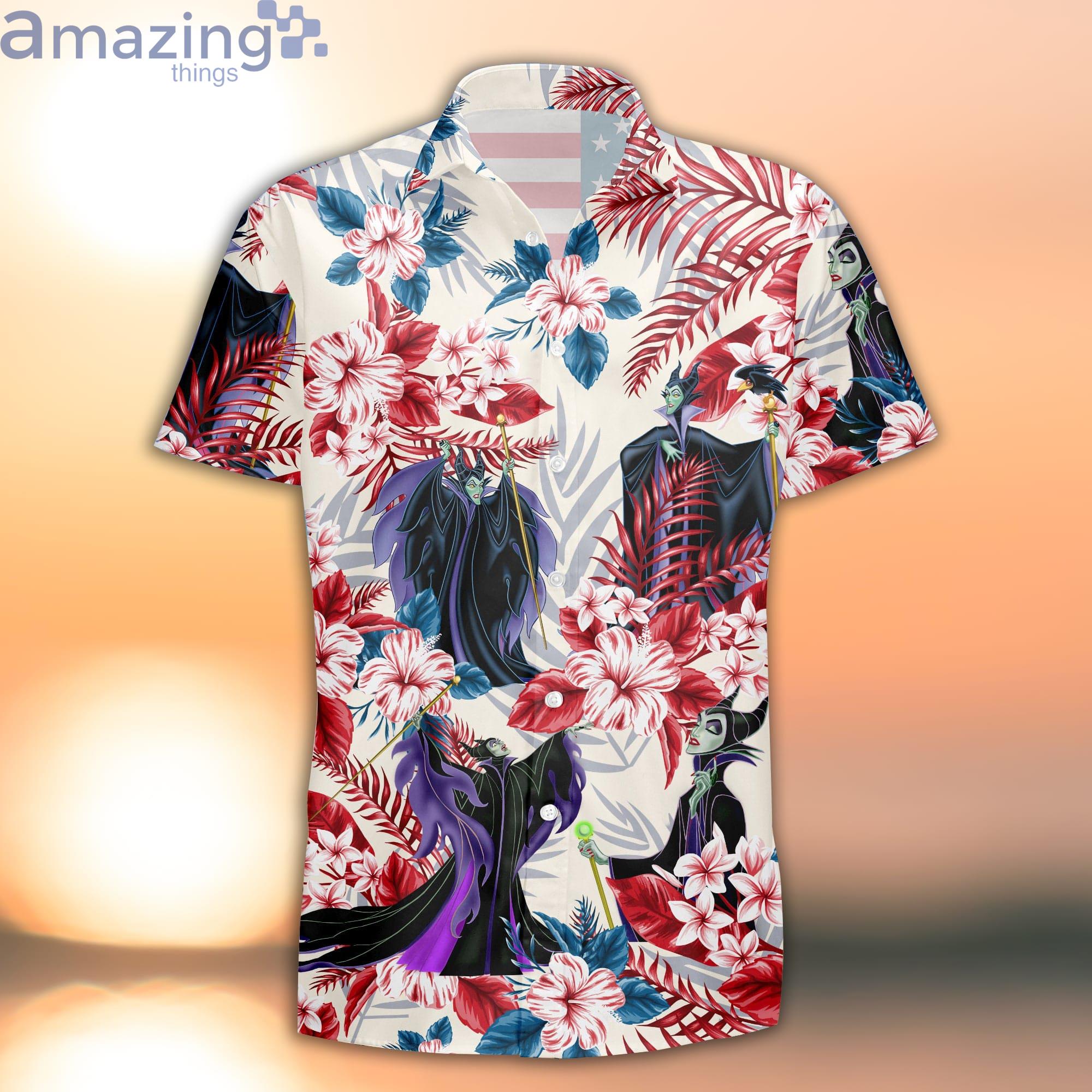 Villian Maleficent Blue Red 4th July Independence Day Disney Hawaiian Shirt Product Photo 1