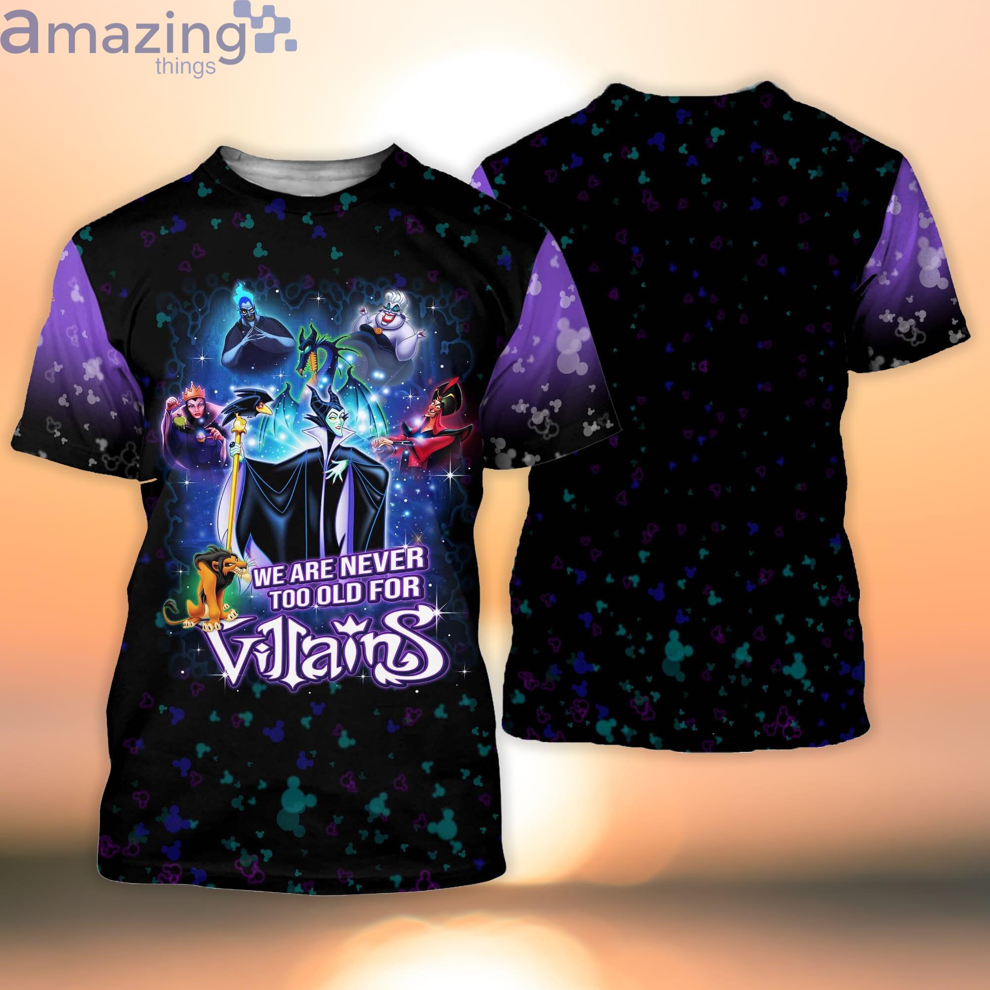 Villians Never Too Old For Purple Black Disney Cartoon Cartoon 3D T-Shirt Product Photo 1