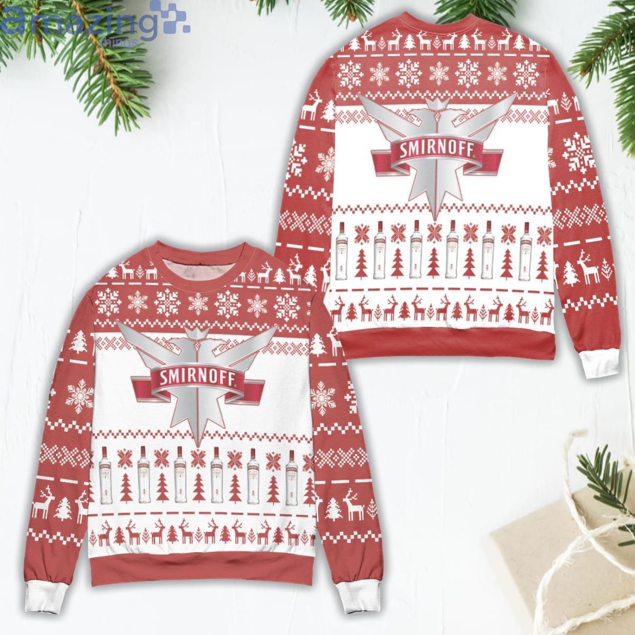Vodka Smirnoff Red Label Logo Ugly Christmas Sweater Product Photo 1 Vodka Smirnoff Red Label Logo Ugly Christmas Sweater Product Photo 1