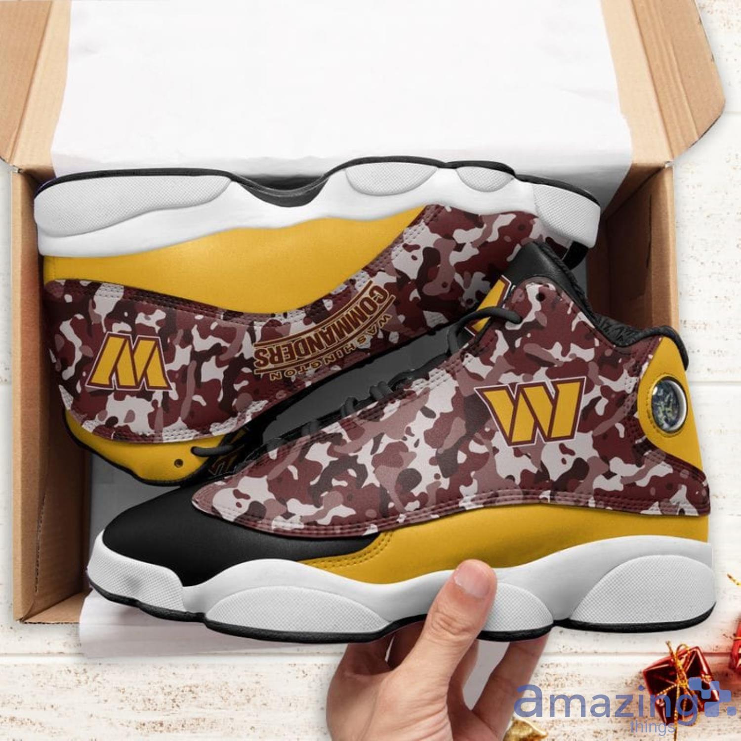 Washington Commanders Camo Pattern Air Jordan 13 For Fans