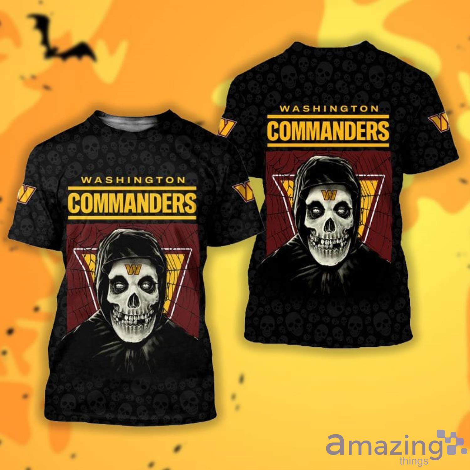 Washington Commanders Pumpskin Monster Halloween 3D All Over Printed Shirts