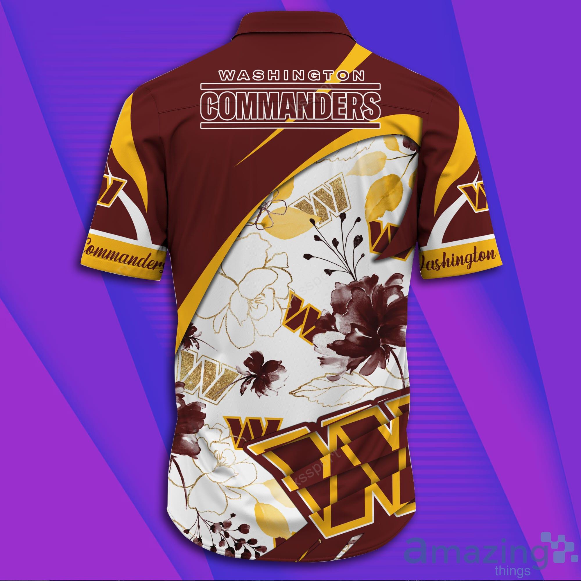Washington Commanders NFL Short Sleeve Aloha Hawaiian Shirt image Washington Commanders NFL Short Sleeve Aloha Hawaiian Shirt Product Photo 2