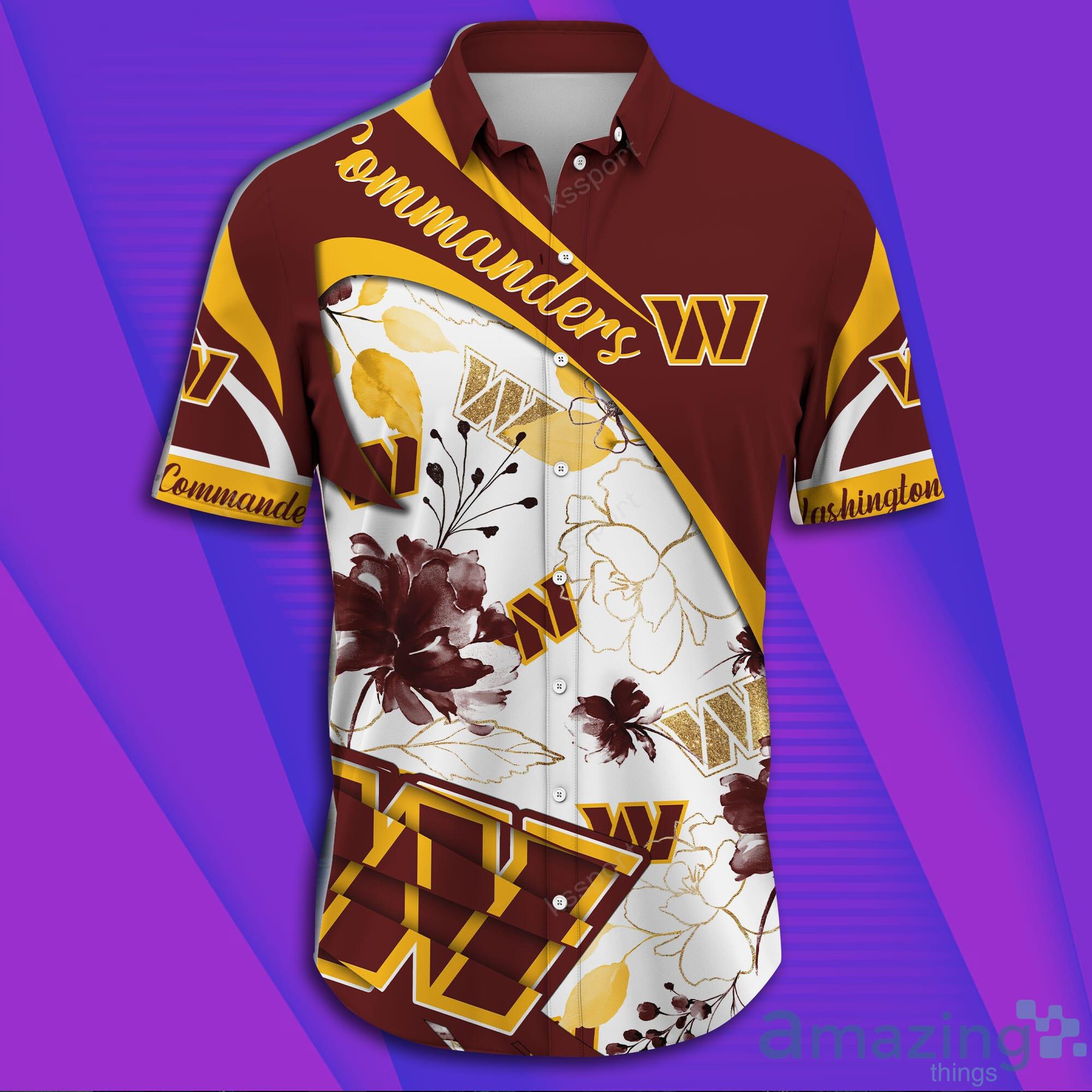 Washington Commanders NFL Short Sleeve Aloha Hawaiian Shirt image Washington Commanders NFL Short Sleeve Aloha Hawaiian Shirt Product Photo 3