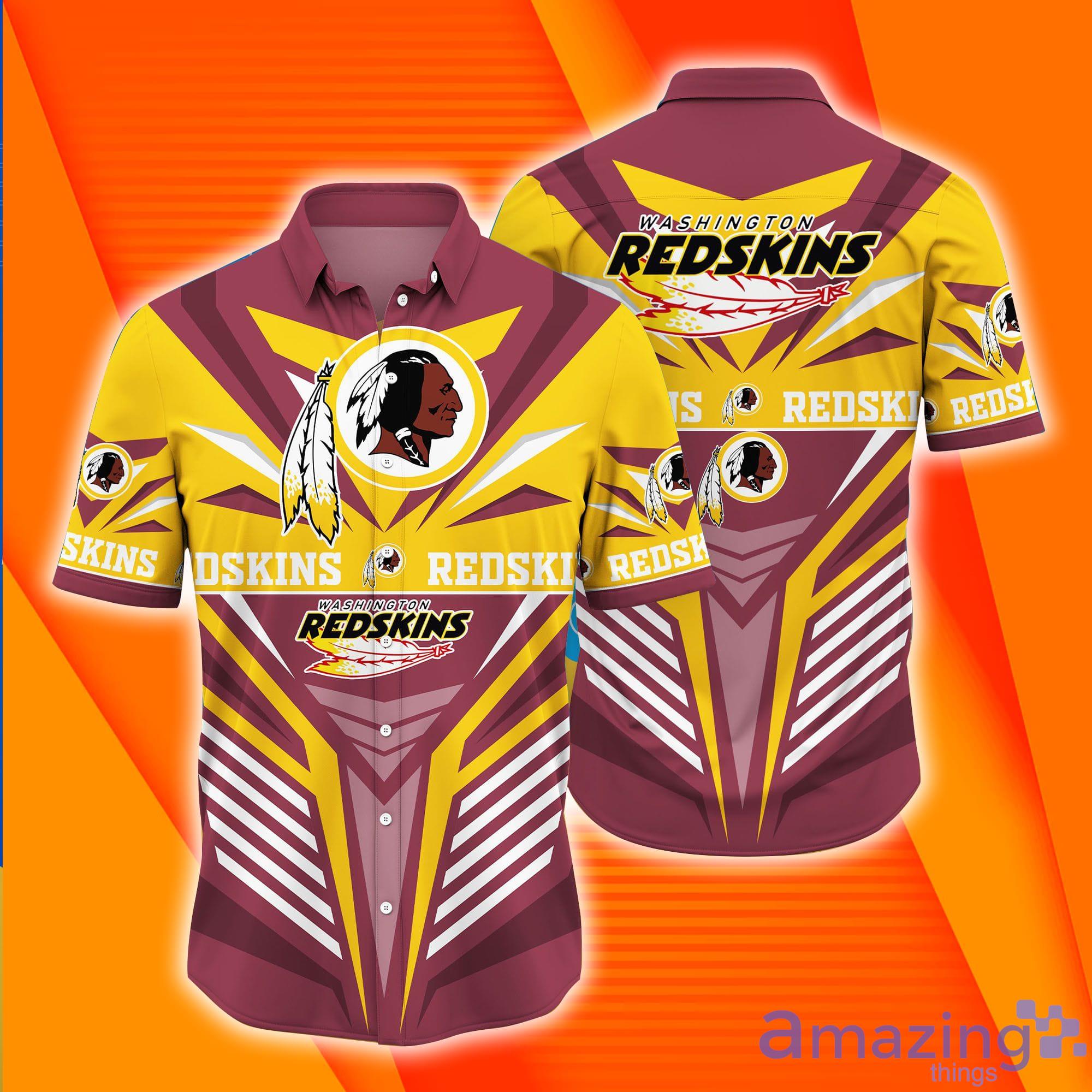 Washington Redskins NFL Yellow And Brown Short Sleeves Hawaiian Shirt Product Photo 1