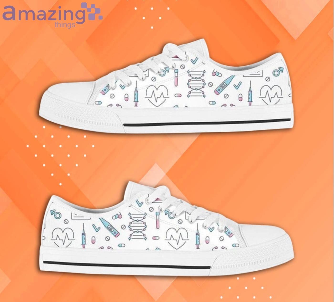 White Nurse Pattern Low Top Shoes image White Nurse Pattern Low Top Shoes Product Photo 2