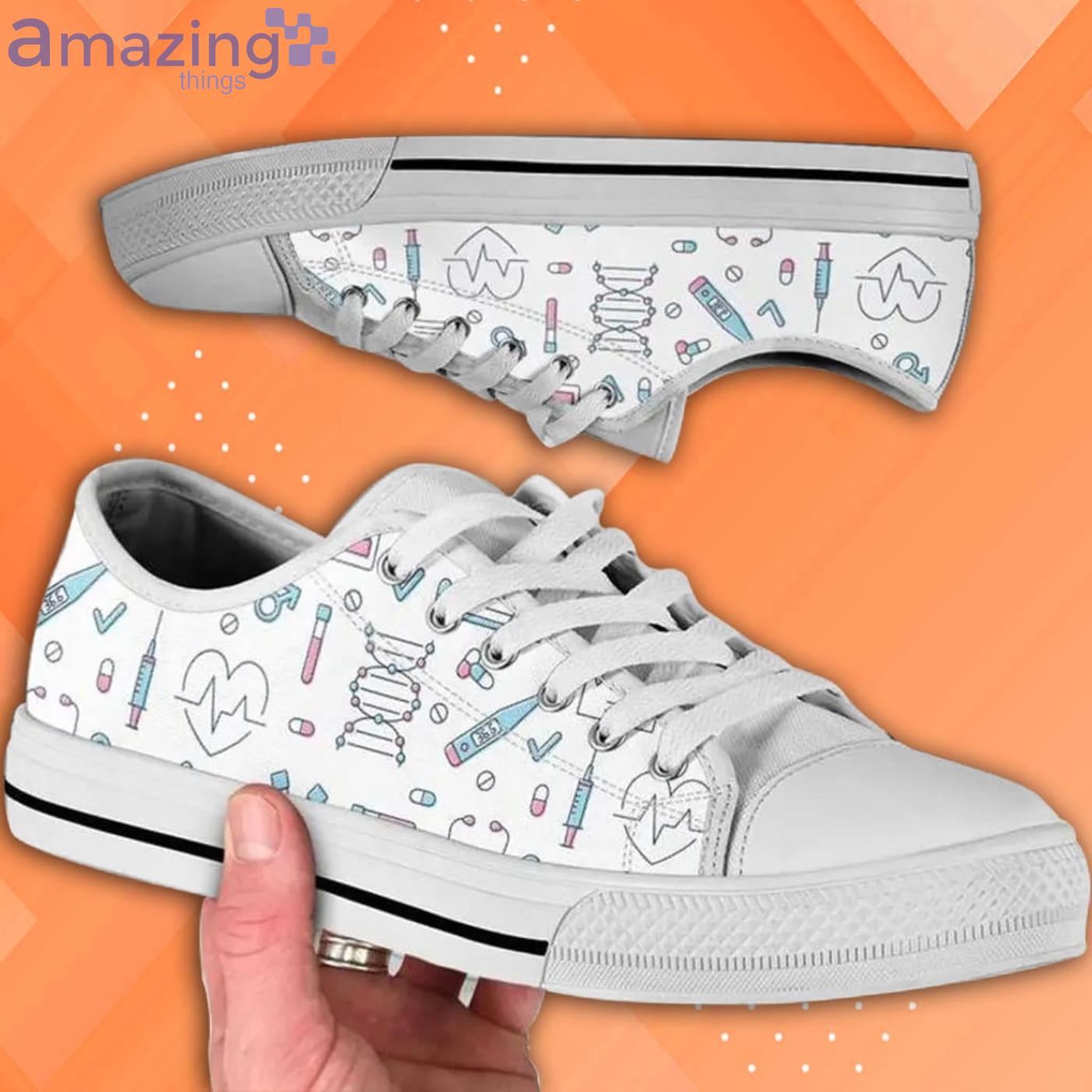 White Nurse Pattern Low Top Shoes Product Photo 1 White Nurse Pattern Low Top Shoes Product Photo 1
