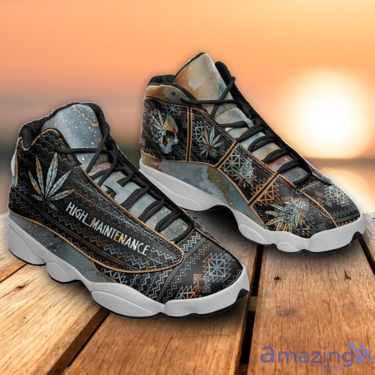 Widolmee Native Weed Pattern Air Jordan 13 Sneakers Shoes Product Photo 1