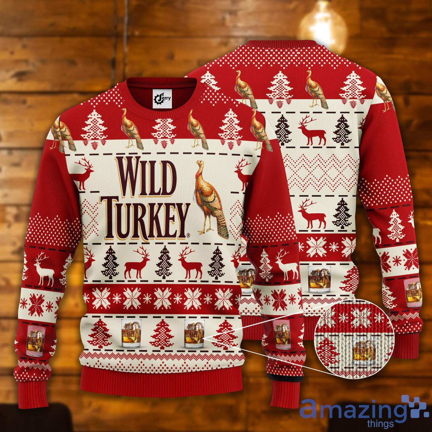 Wild Turkey Christmas Gift Ugly Christmas Sweater Product Photo 1