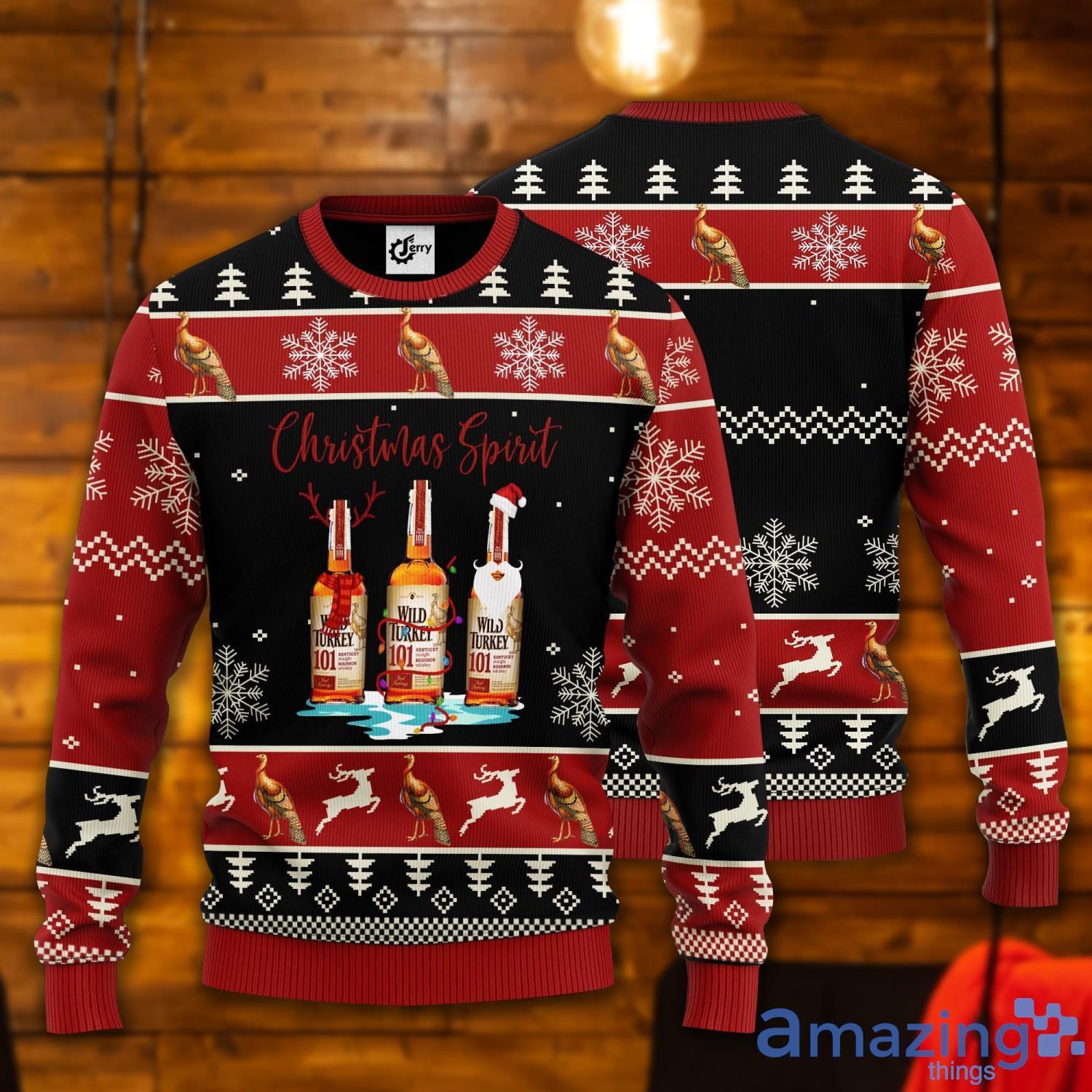 Wild Turkey Christmas Spirit Ugly Christmas Sweater Product Photo 1