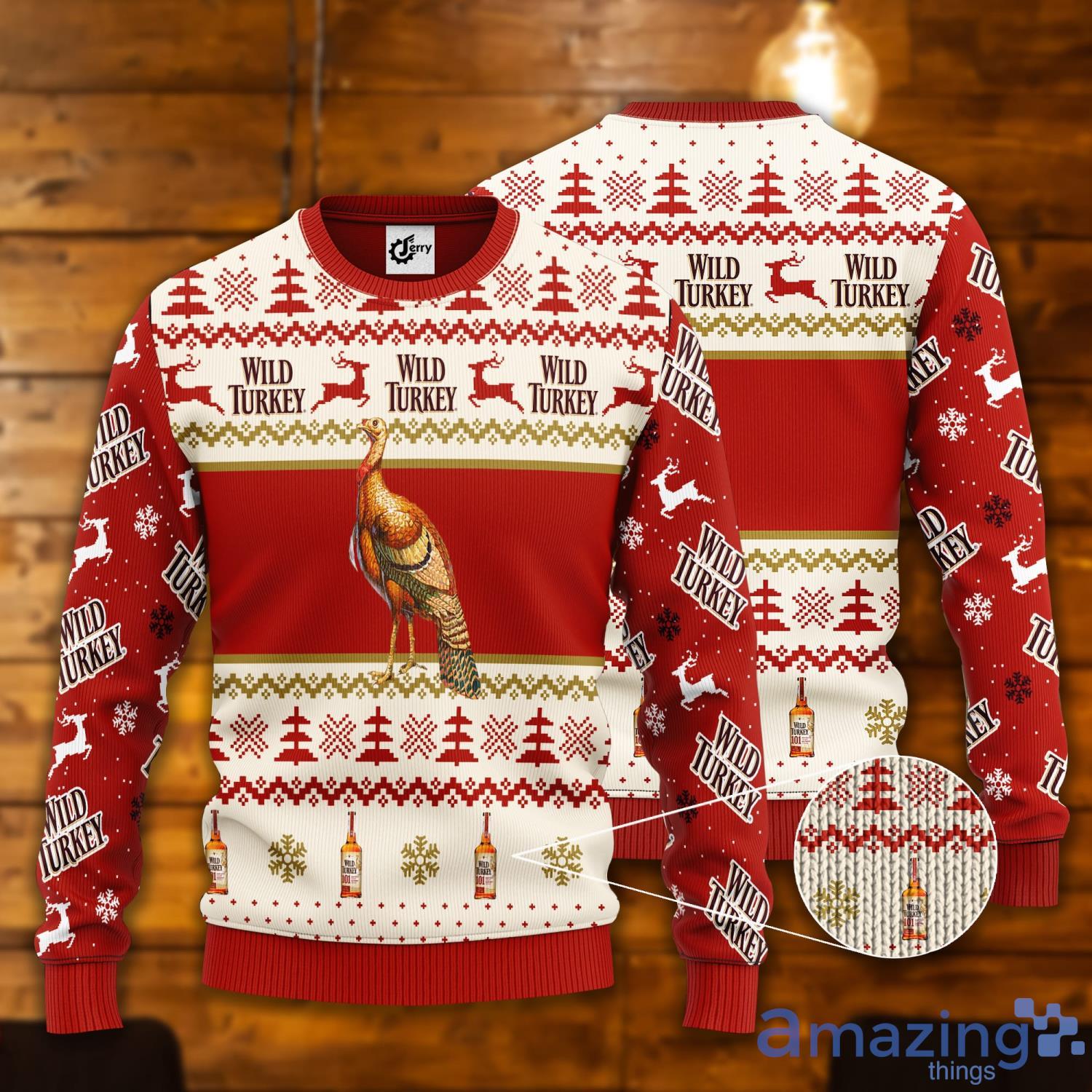 Wild Turkey Ugly Christmas Sweater For Wild Turkey Lover Product Photo 1