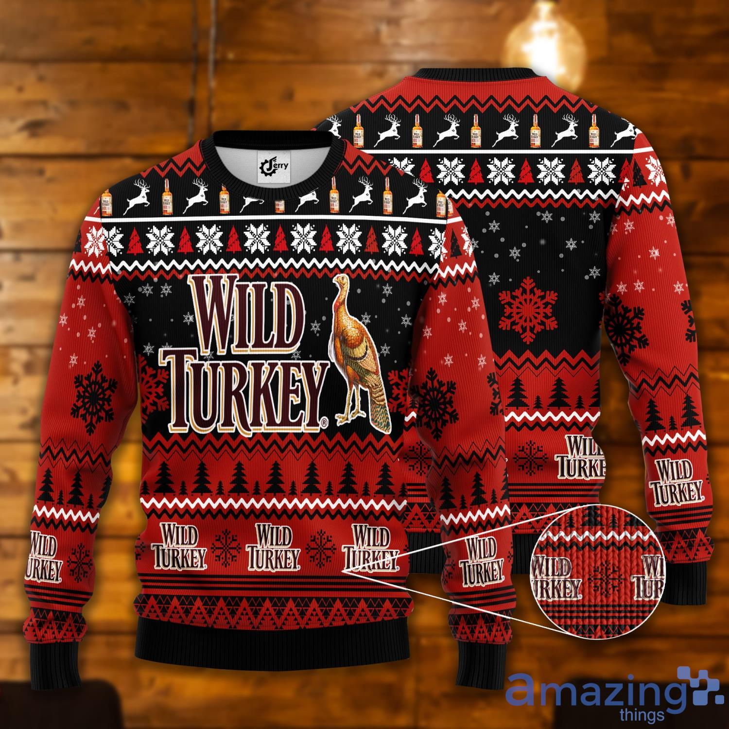 Wild Turkey Ugly Christmas Sweater Product Photo 1