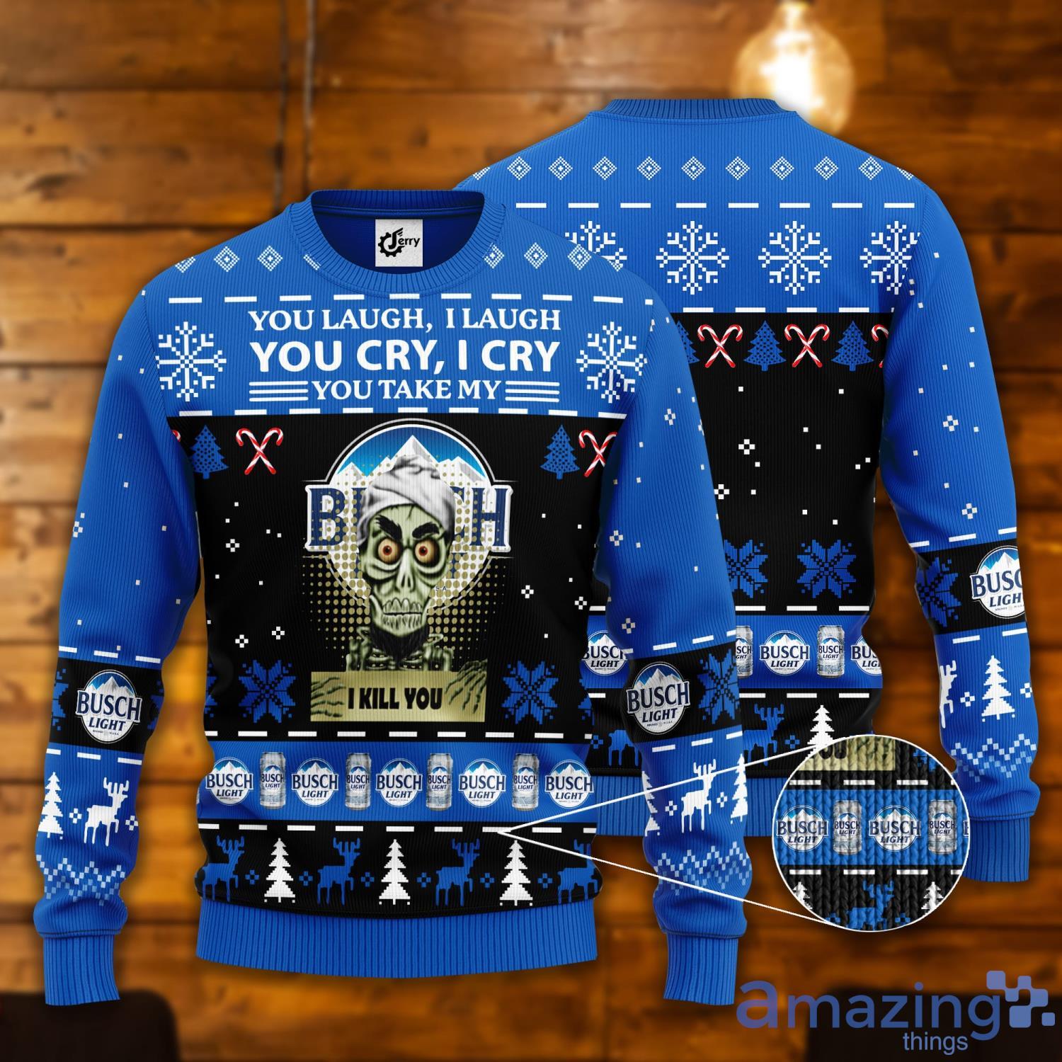 Wild Turkey You Laugh I Laugh You Cry I Cry Ugly Christmas Sweater Product Photo 1