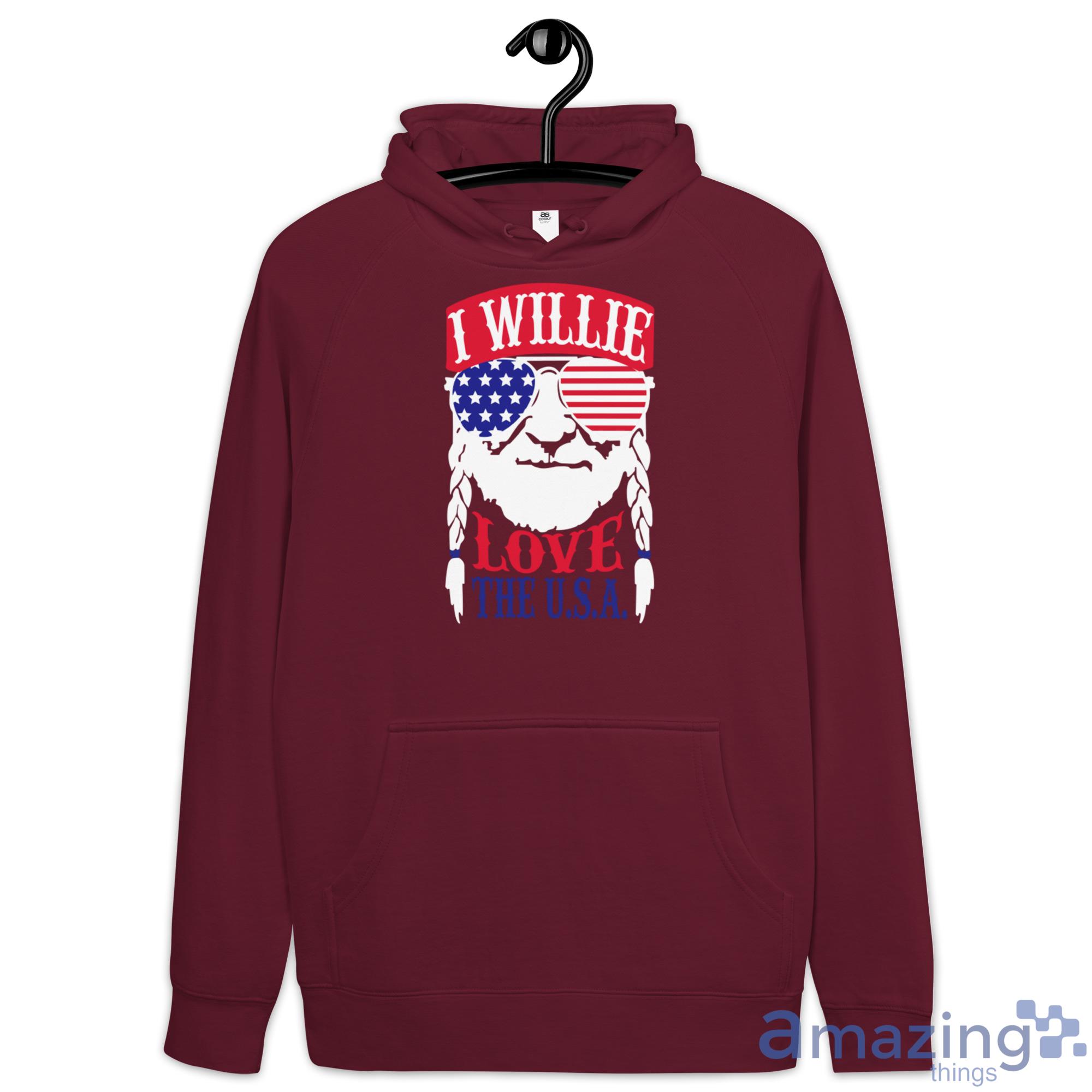 Willie Nelson I Willie Love The USA Flag Shirt image Willie Nelson I Willie Love The USA Flag Shirt - Hoodie-1