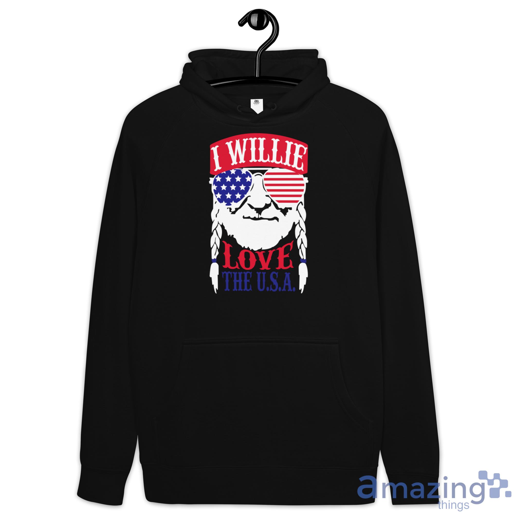 Willie Nelson I Willie Love The USA Flag Shirt image Willie Nelson I Willie Love The USA Flag Shirt - Hoodie