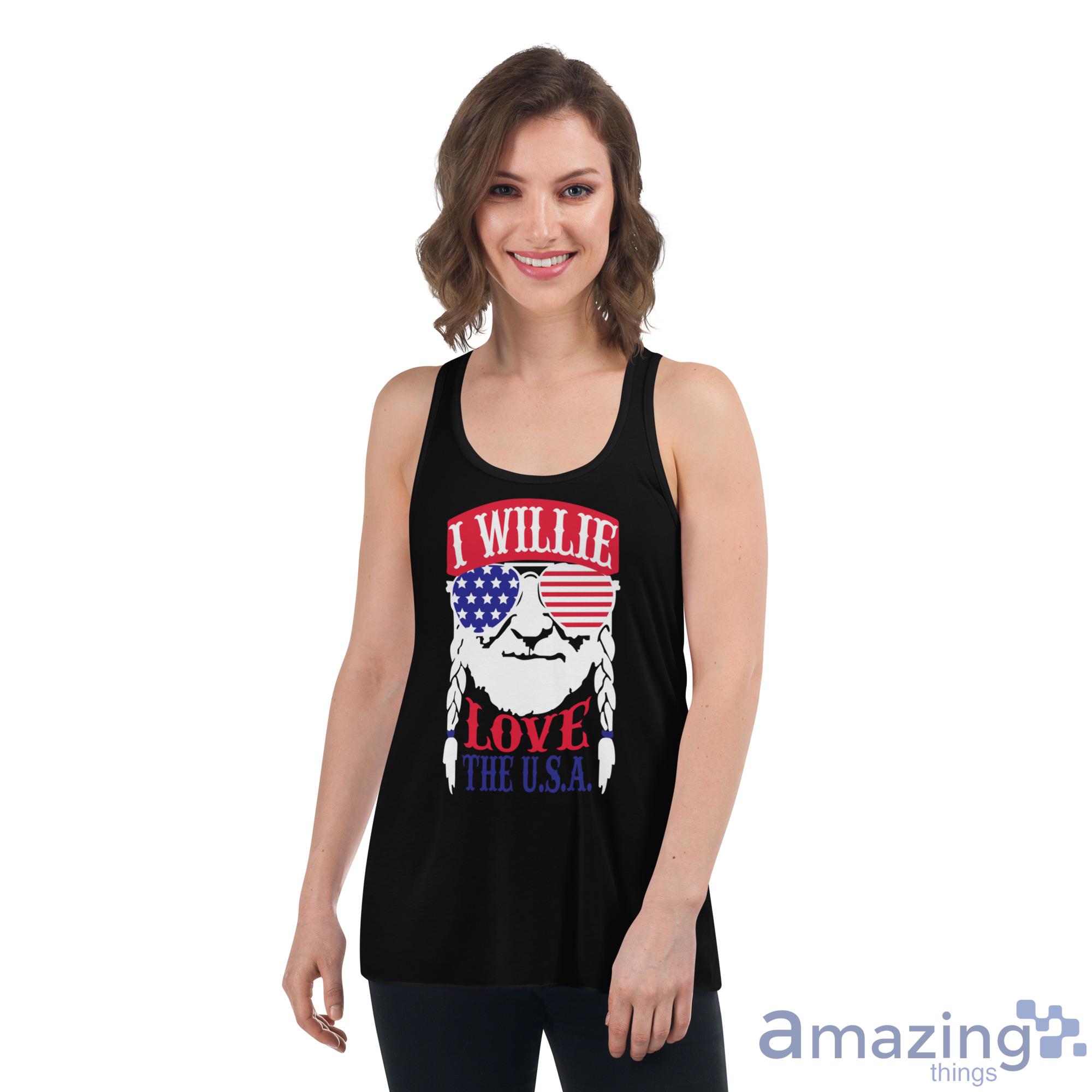 Willie Nelson I Willie Love The USA Flag Shirt image Willie Nelson I Willie Love The USA Flag Shirt