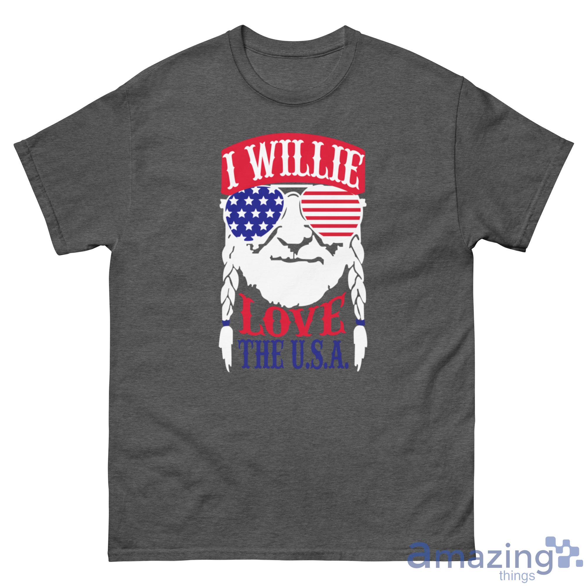 Willie Nelson I Willie Love The USA Flag Shirt - G500 Men’s Classic Tee-1 Willie Nelson I Willie Love The USA Flag Shirt - G500 Men’s Classic Tee-1