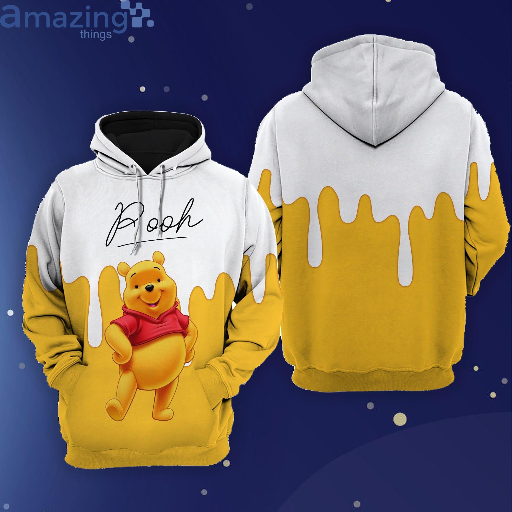 Winnie Pooh Yellow Paint Disney Cartoon 3D Hoodie Zip Hoodie Product Photo 1