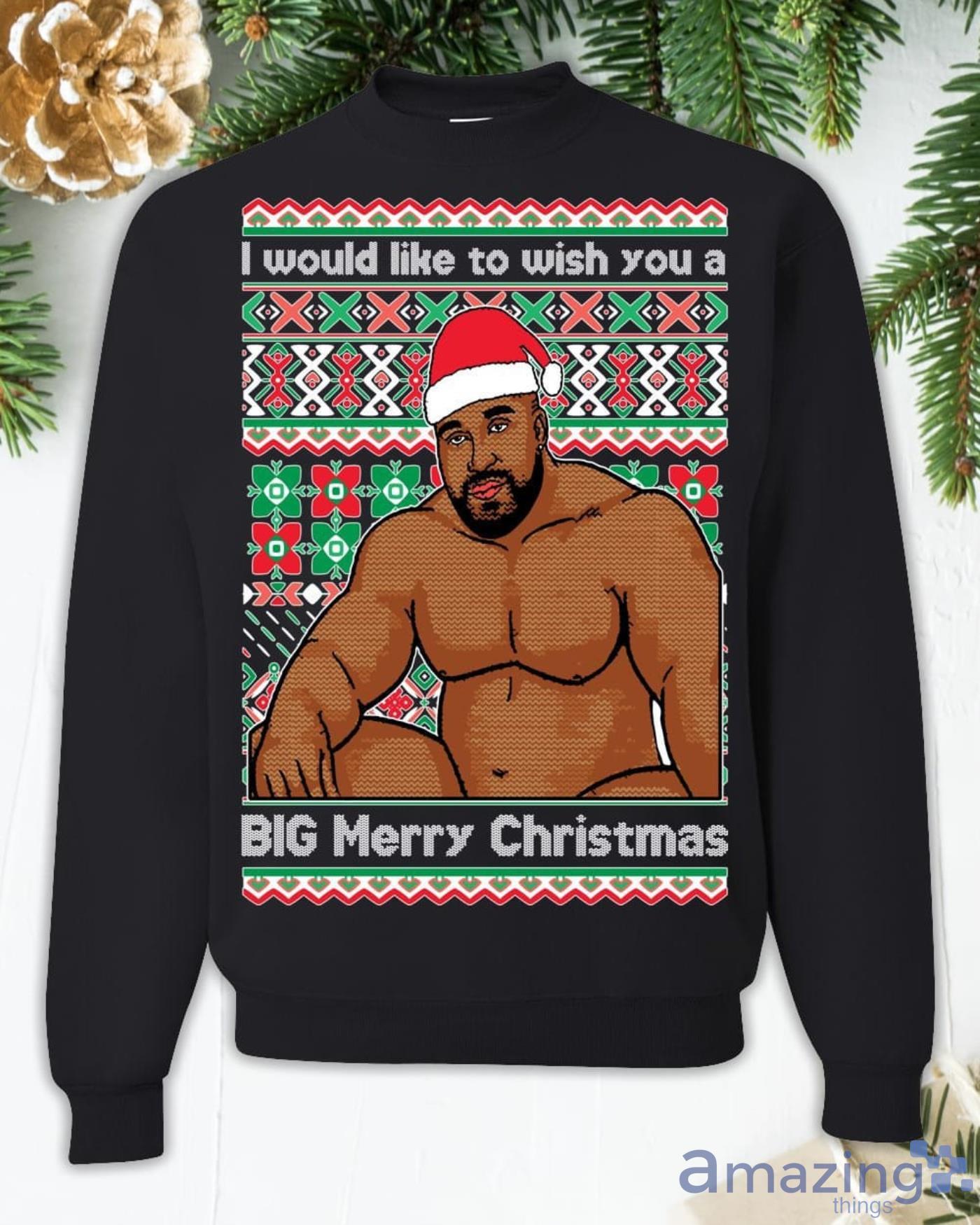 Wood Meme Big Merry Christmas Christmas Sweatshirt Product Photo 1