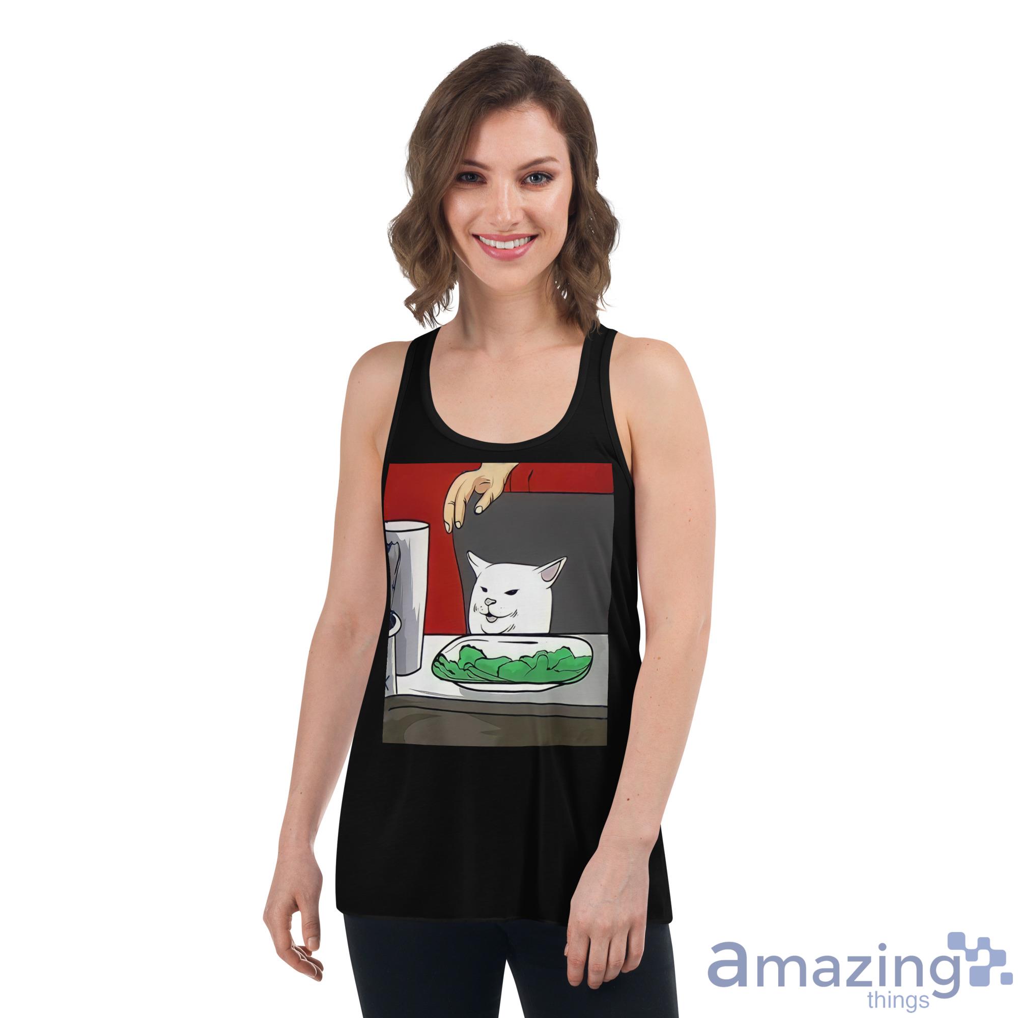 Yelling Cat Shirt image Yelling Cat Shirt - Womens Flowy Racerback Tank